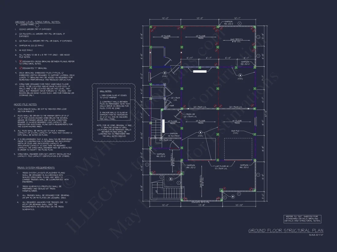 Modern Beach house Floor Plan with CAD Designs & Features