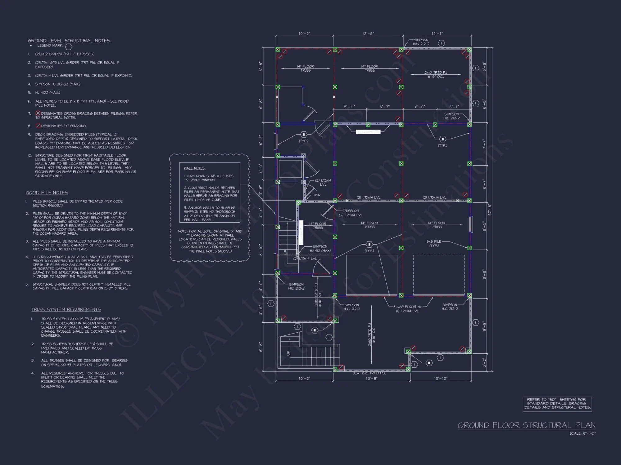 Modern Beach house Floor Plan with CAD Designs & Features