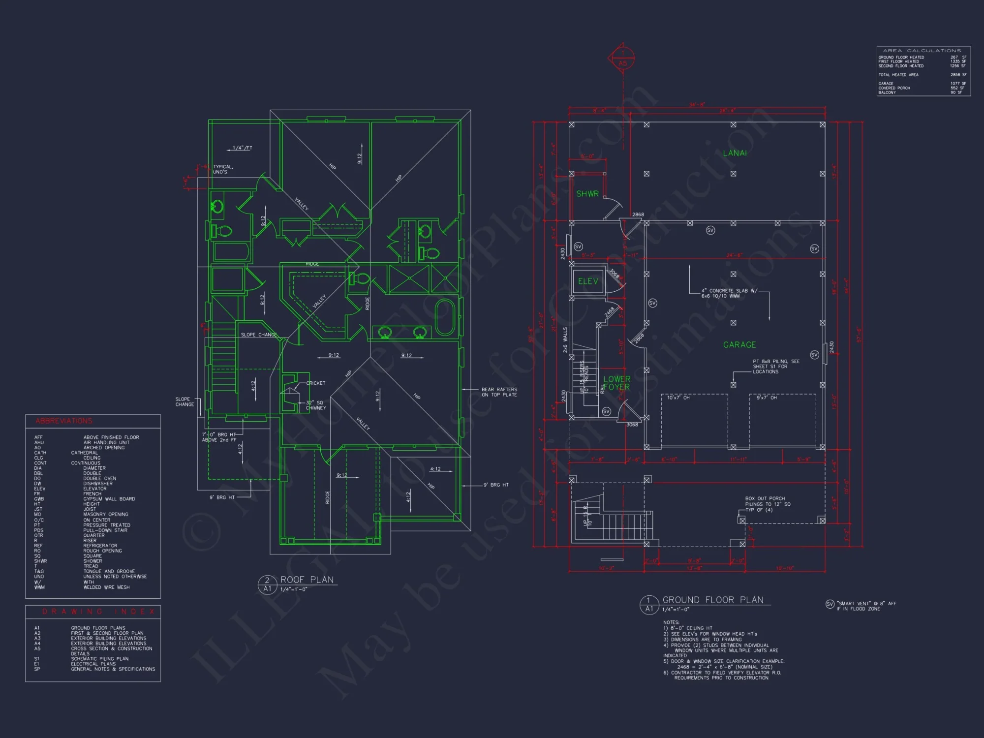 Modern Beach house Floor Plan with CAD Designs & Features