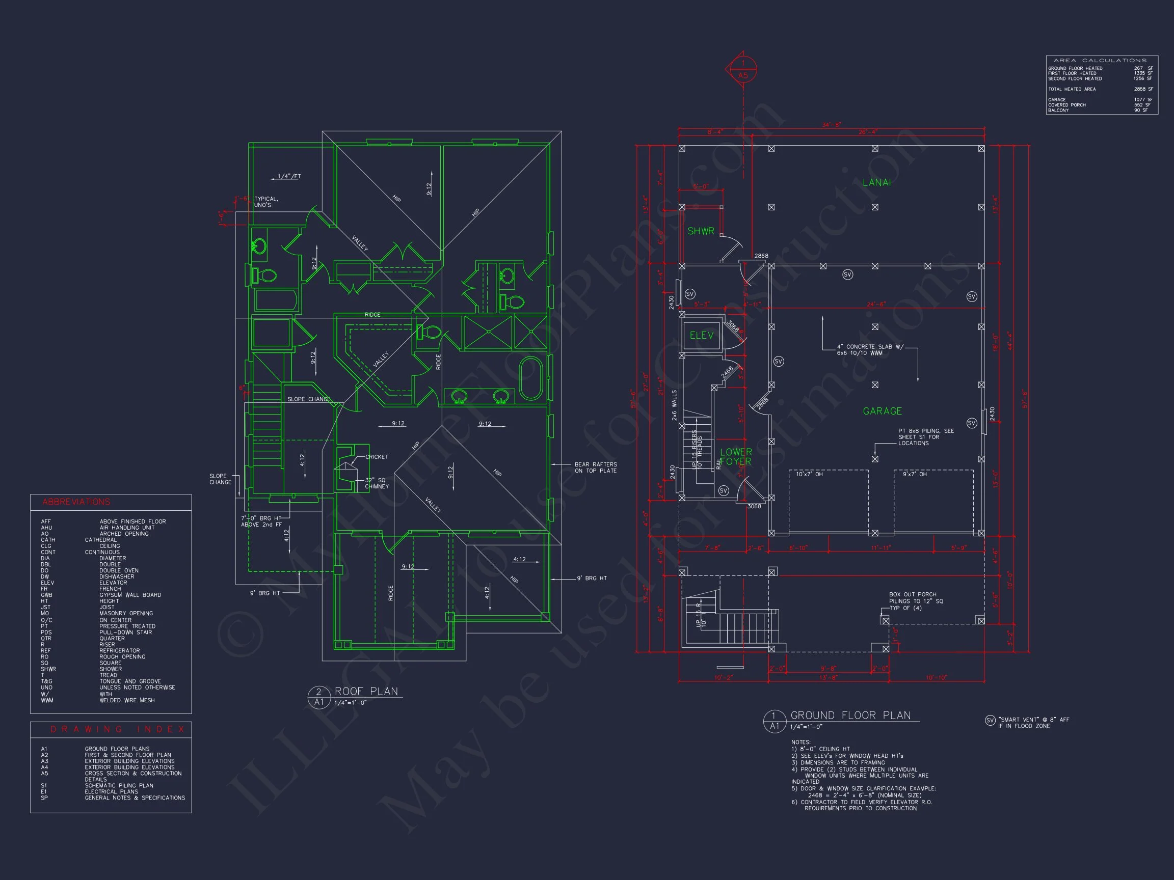 17-1061 HOUSE PLAN - Modern Beach House Floor Plan with CAD Designs & Features 6 Modern Beach house Floor Plan with CAD Designs & Features