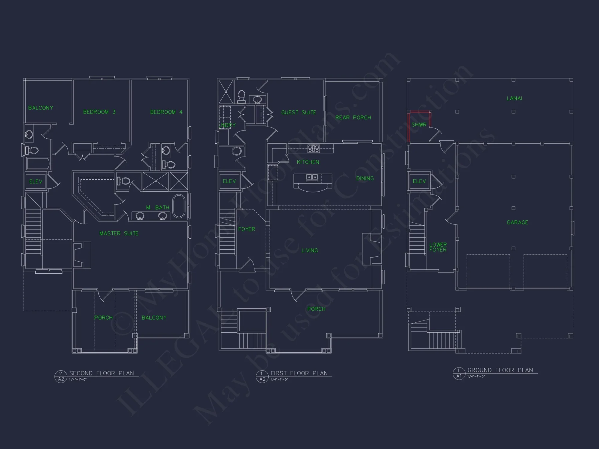 Modern Beach house Floor Plan with CAD Designs & Features