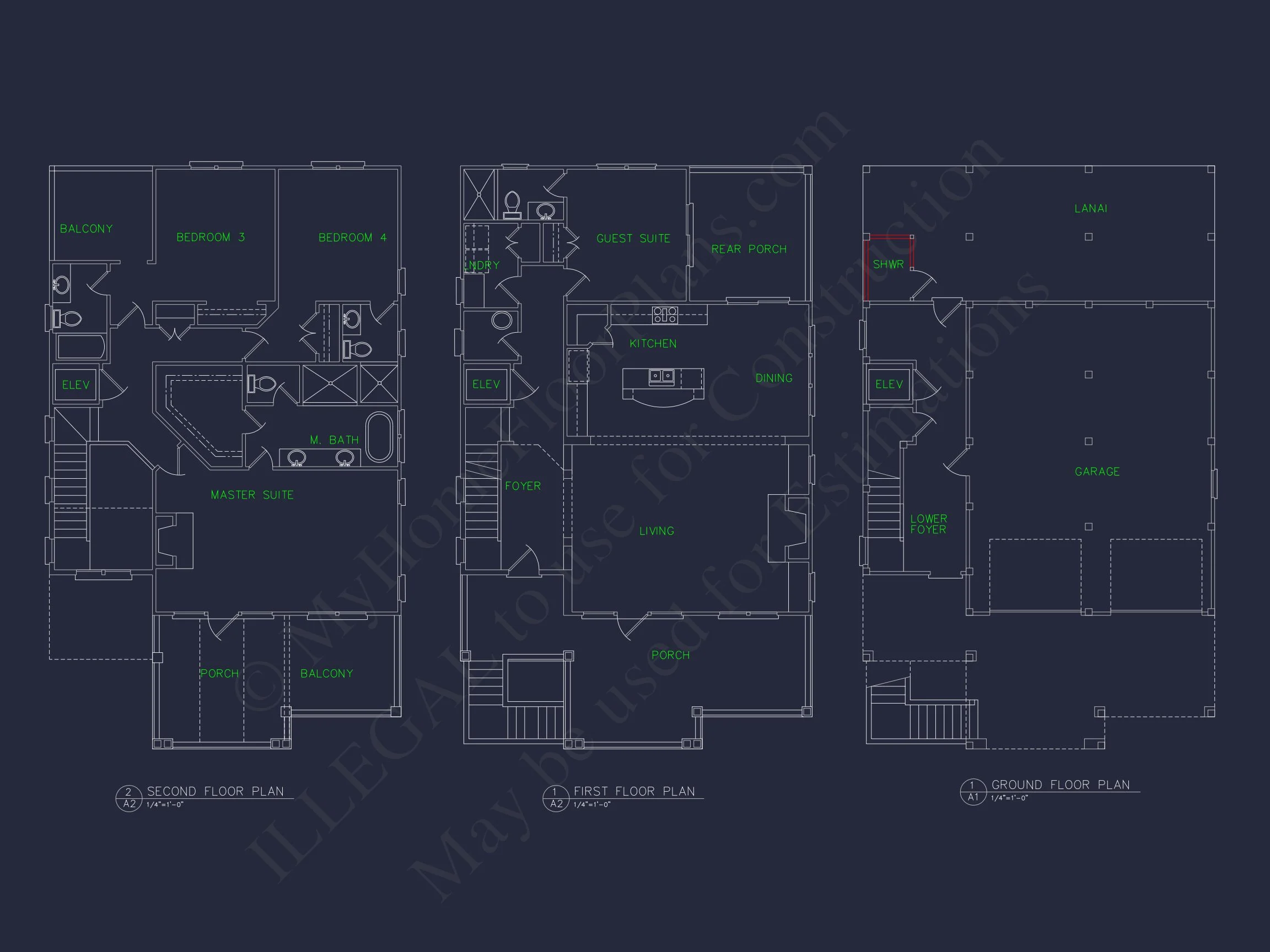 17-1061 HOUSE PLAN - Modern Beach House Floor Plan with CAD Designs & Features 5 Modern Beach house Floor Plan with CAD Designs & Features
