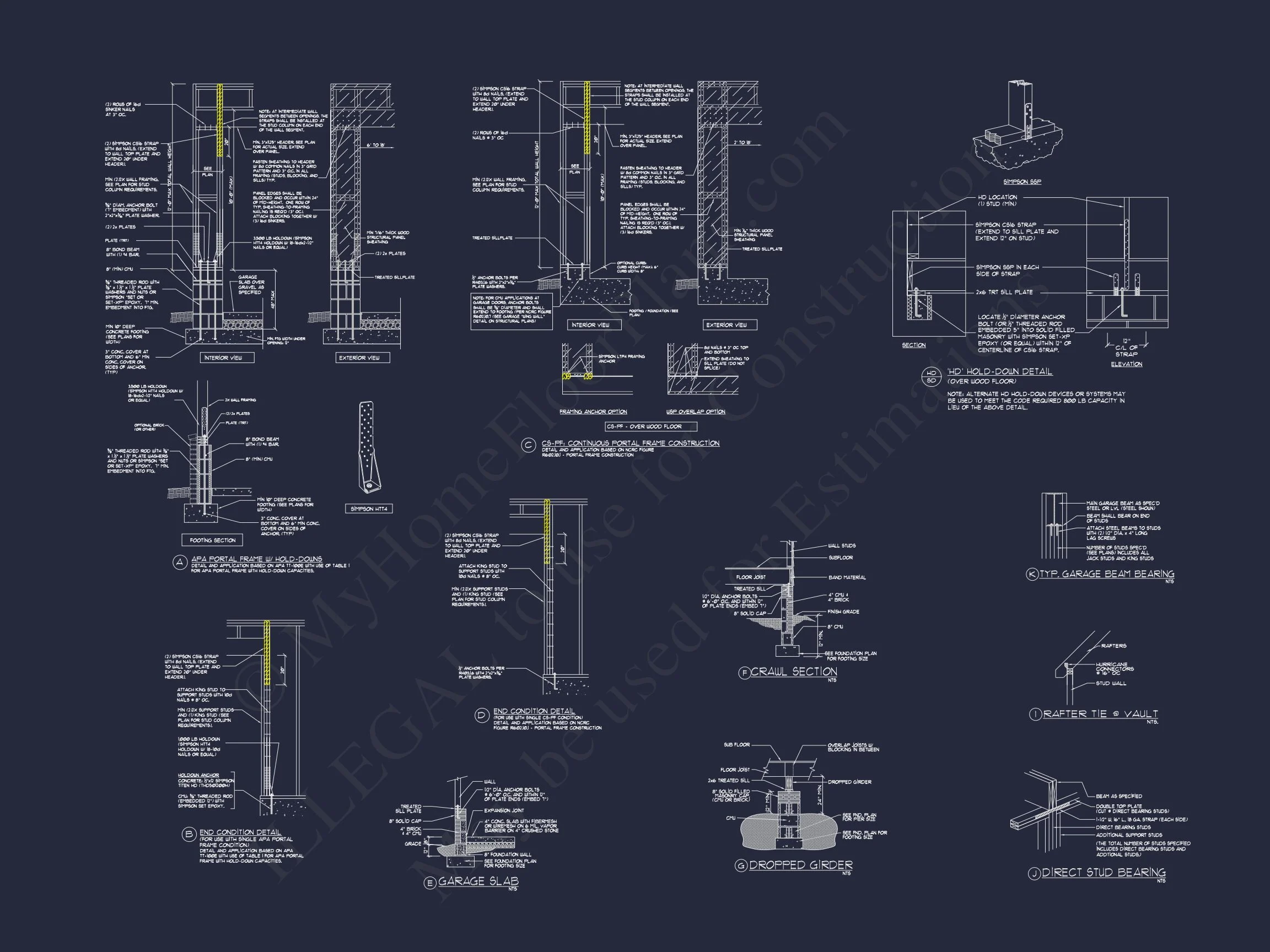 16-1572 HOUSE PLAN - Stylish Craftsman House Plan with Detailed Architectural Blueprint 16 Stylish Craftsman house Plan with Detailed Architectural Blueprint