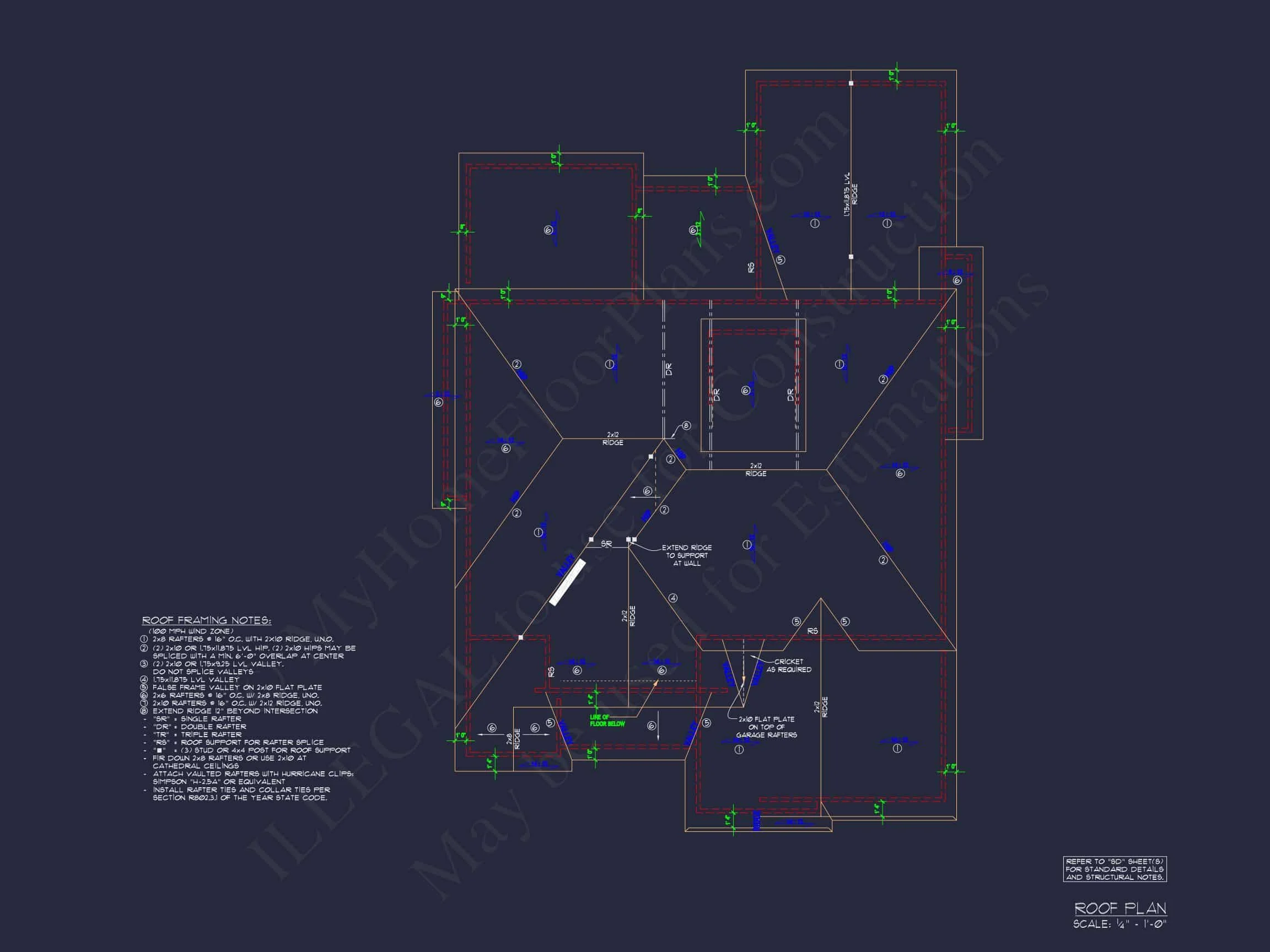 16-1572 HOUSE PLAN - Stylish Craftsman House Plan with Detailed Architectural Blueprint 15 Stylish Craftsman house Plan with Detailed Architectural Blueprint