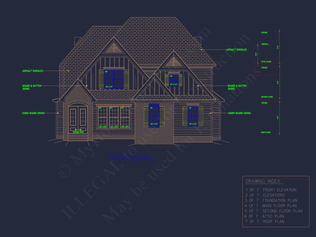 Stylish Craftsman house Plan with Detailed Architectural Blueprint