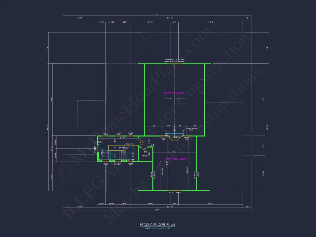 Modern house Floor Plan: Custom Blueprint with 1.5 Stories