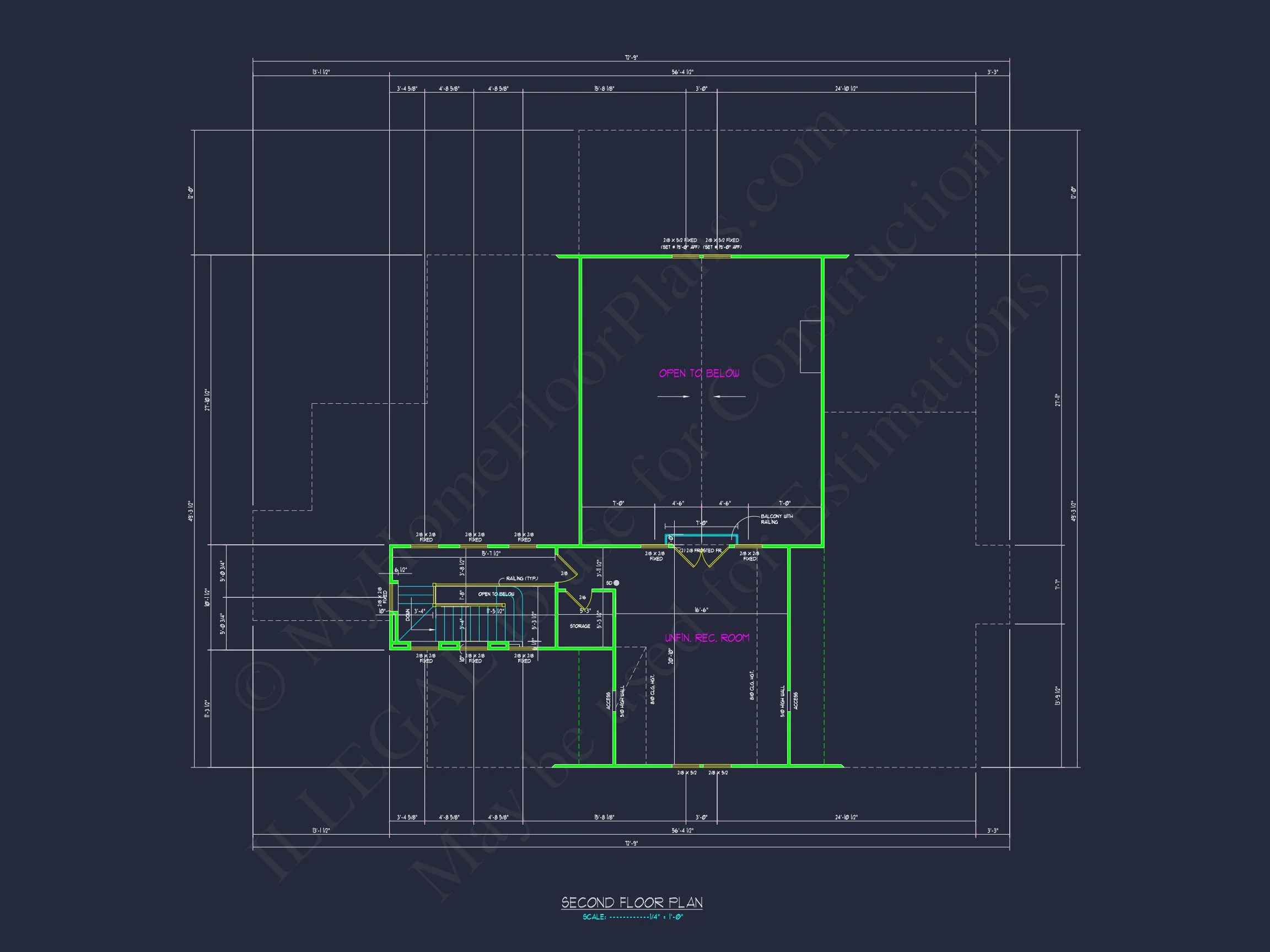 Modern house Floor Plan: Custom Blueprint with 1.5 Stories