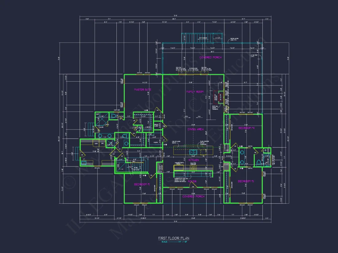 Modern house Floor Plan: Custom Blueprint with 1.5 Stories