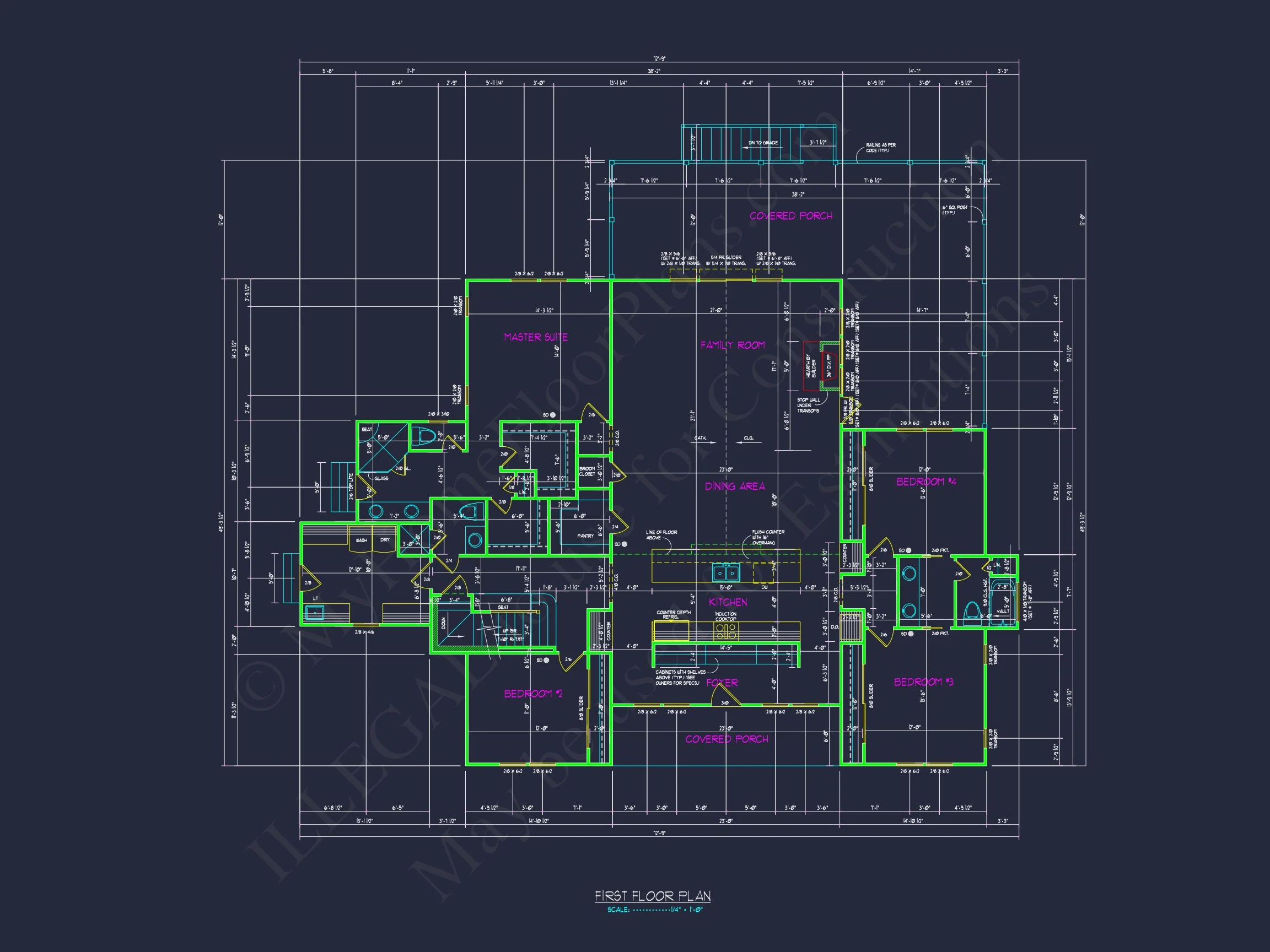 Modern house Floor Plan: Custom Blueprint with 1.5 Stories