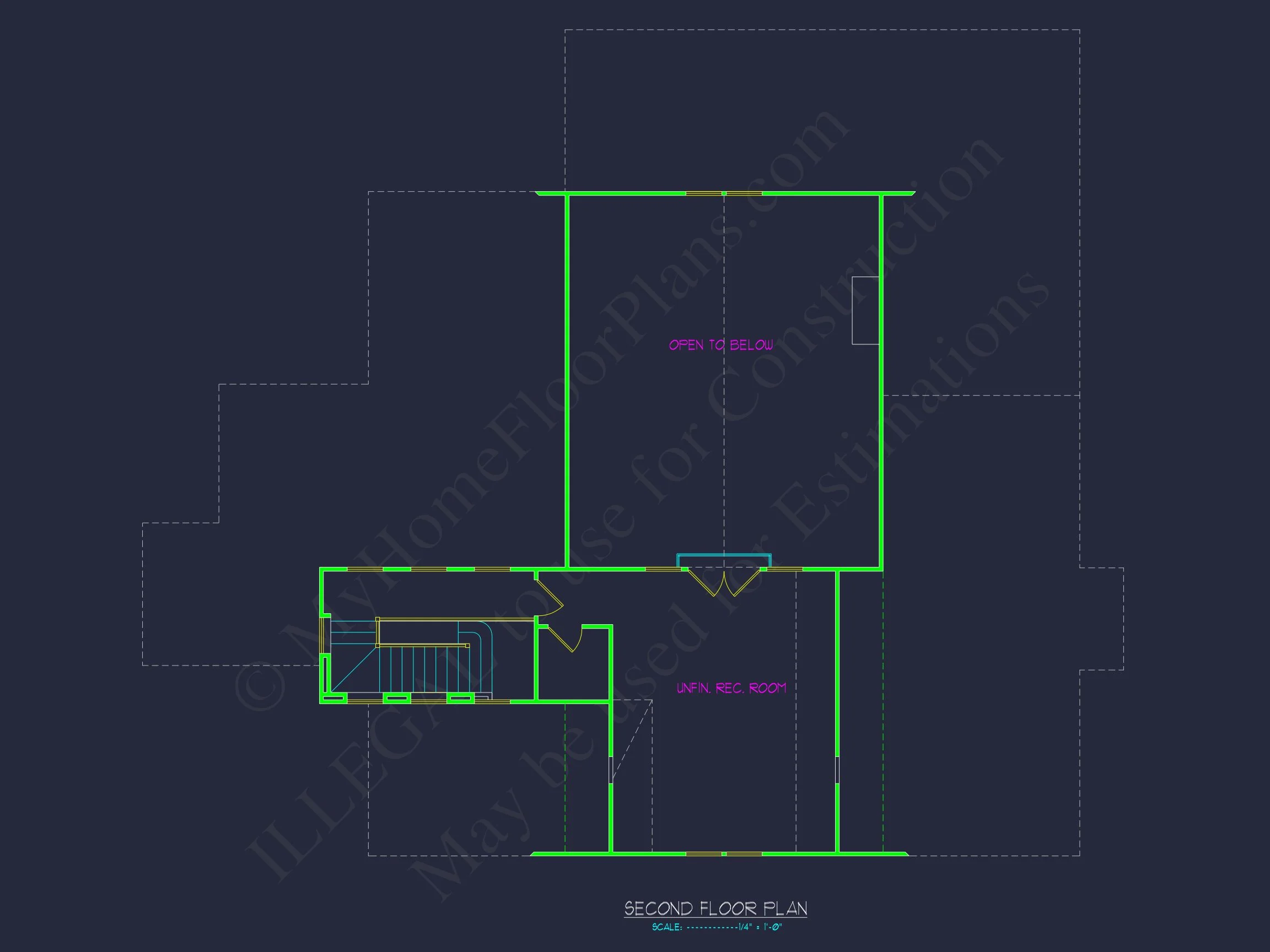 Modern house Floor Plan: Custom Blueprint with 1.5 Stories