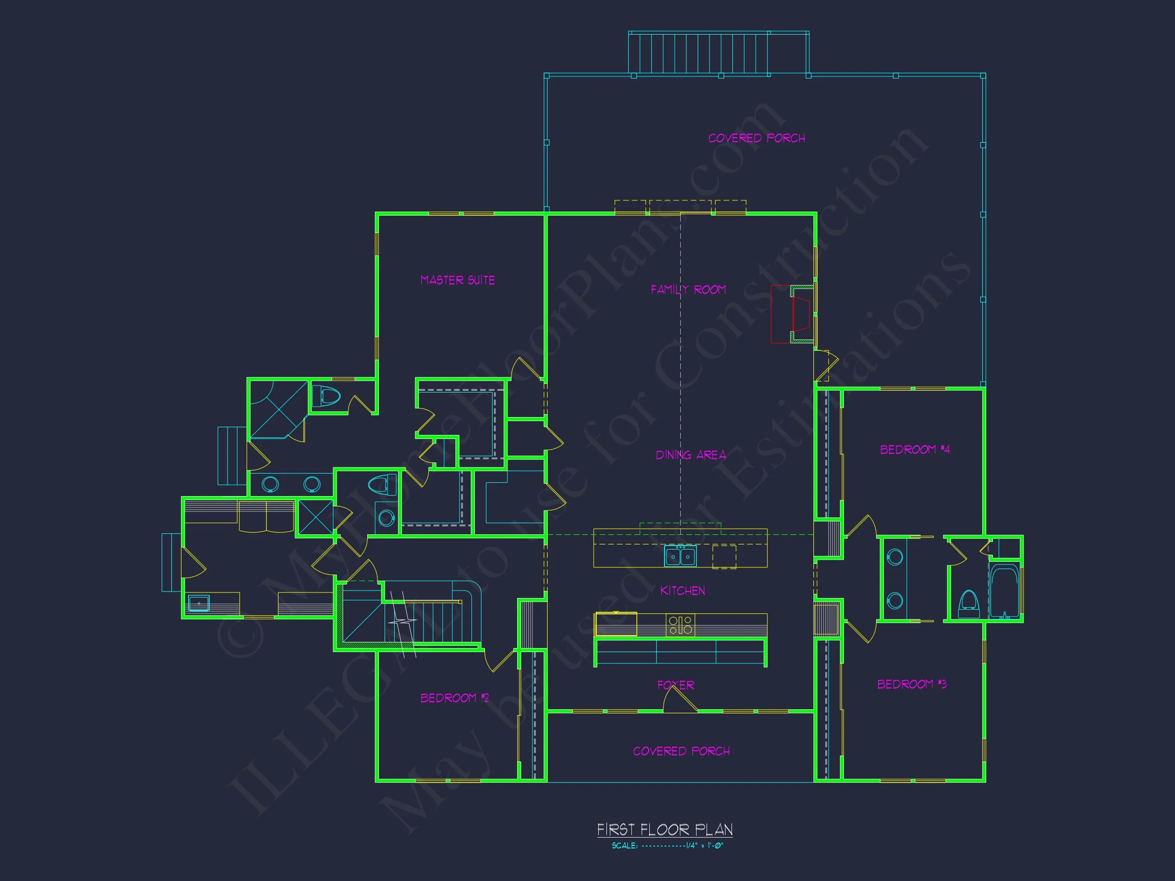 Modern house Floor Plan: Custom Blueprint with 1.5 Stories
