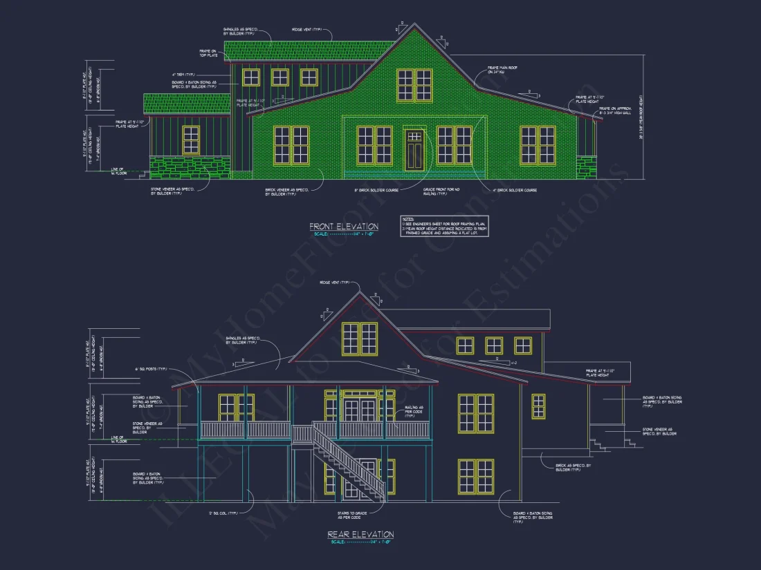 Modern house Floor Plan: Custom Blueprint with 1.5 Stories