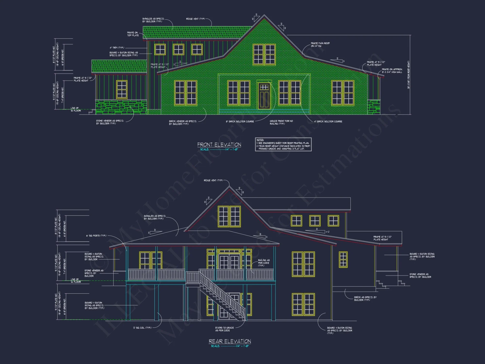 Modern house Floor Plan: Custom Blueprint with 1.5 Stories