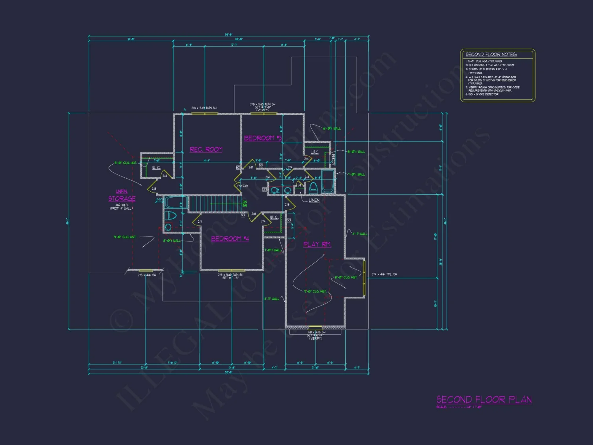 house Floor Plan with 2 Floors, 4 Bedrooms, and Open Designs