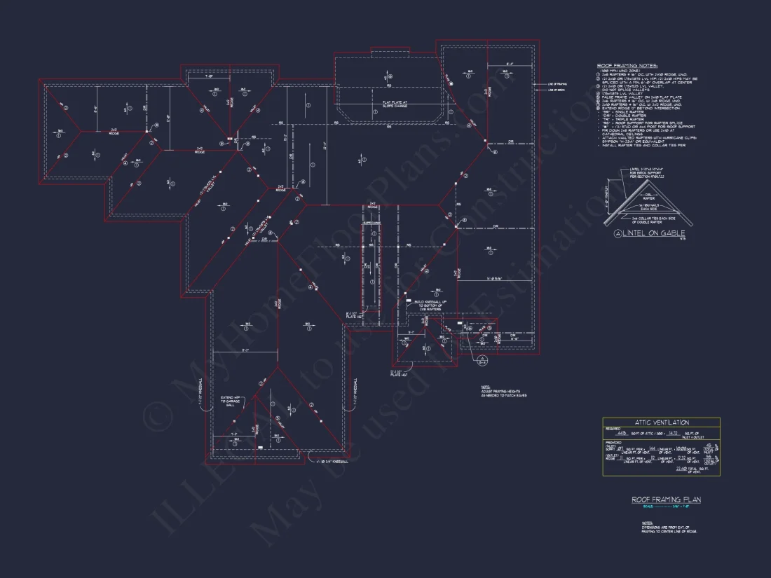 Spacious house Plan with Traditional Ranch Design and CAD Blueprint