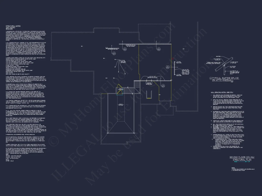 Spacious house Plan with Traditional Ranch Design and CAD Blueprint