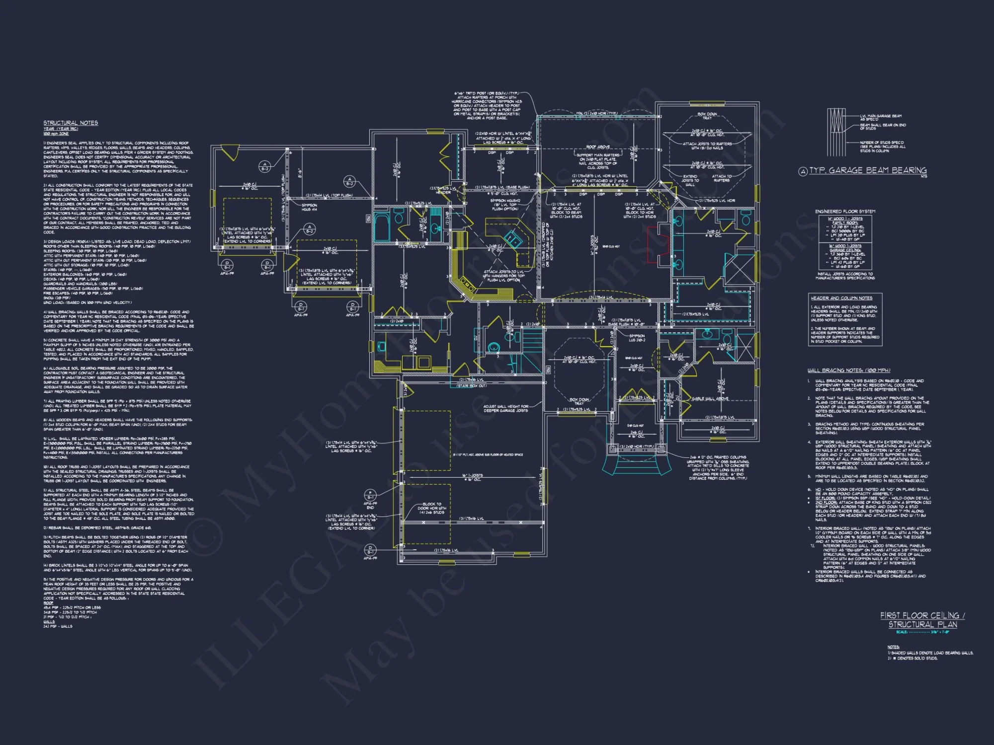 Spacious house Plan with Traditional Ranch Design and CAD Blueprint