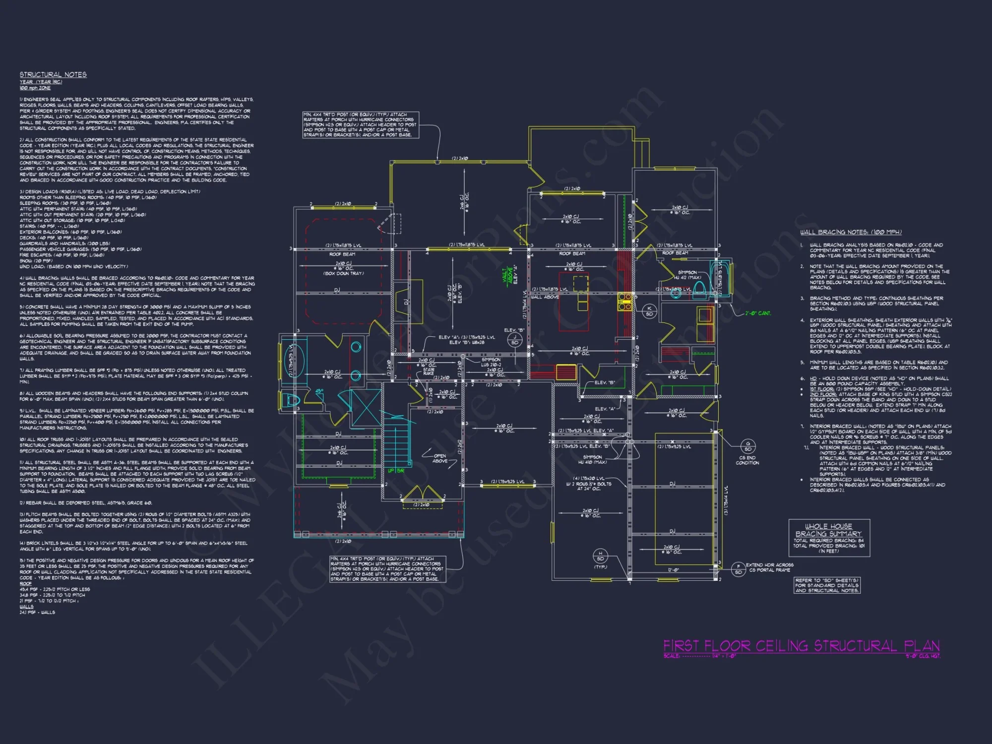 Custom house Blueprint with 4 Beds, 3 Baths & Floor Plan Designs