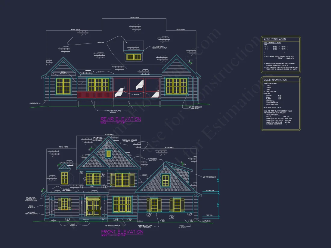 Custom house Blueprint with 4 Beds, 3 Baths & Floor Plan Designs