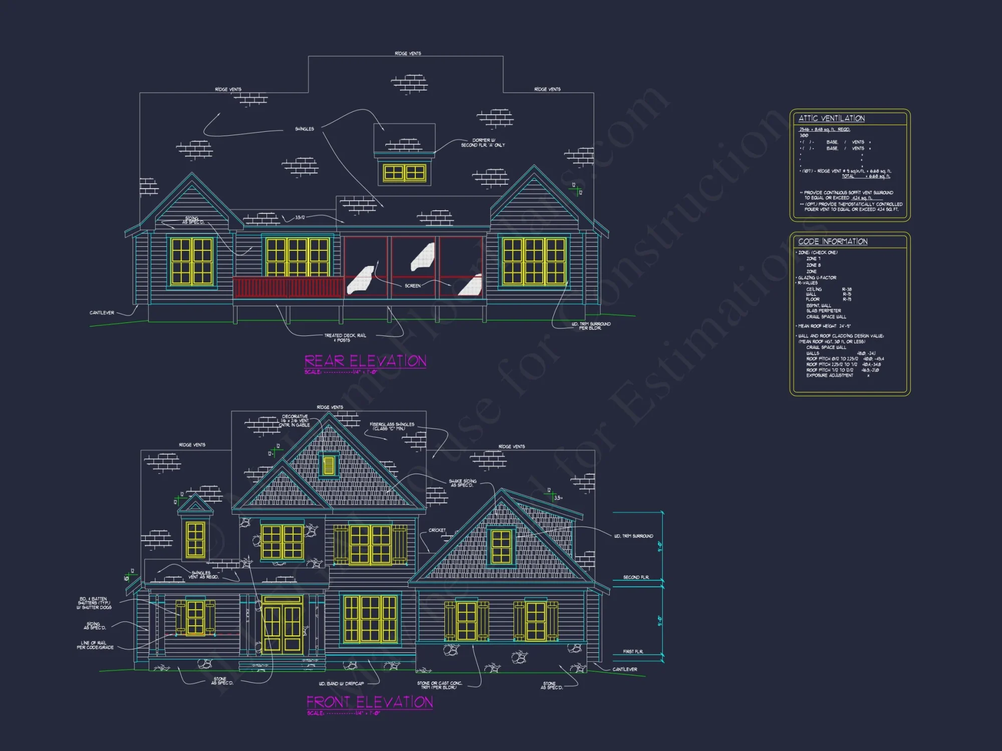 Custom house Blueprint with 4 Beds, 3 Baths & Floor Plan Designs