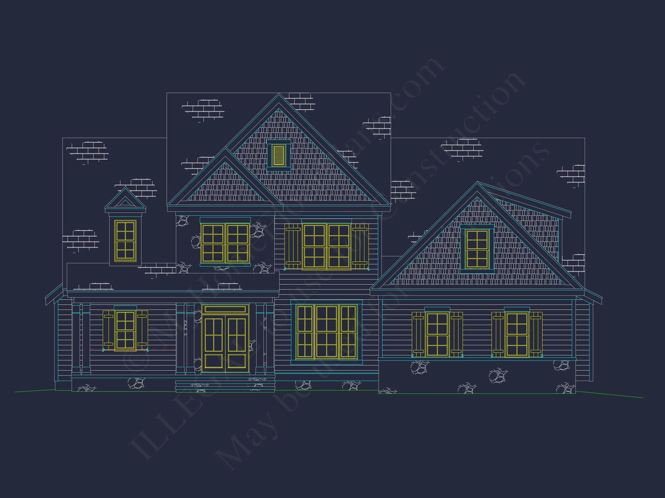 Custom house Blueprint with 4 Beds, 3 Baths & Floor Plan Designs