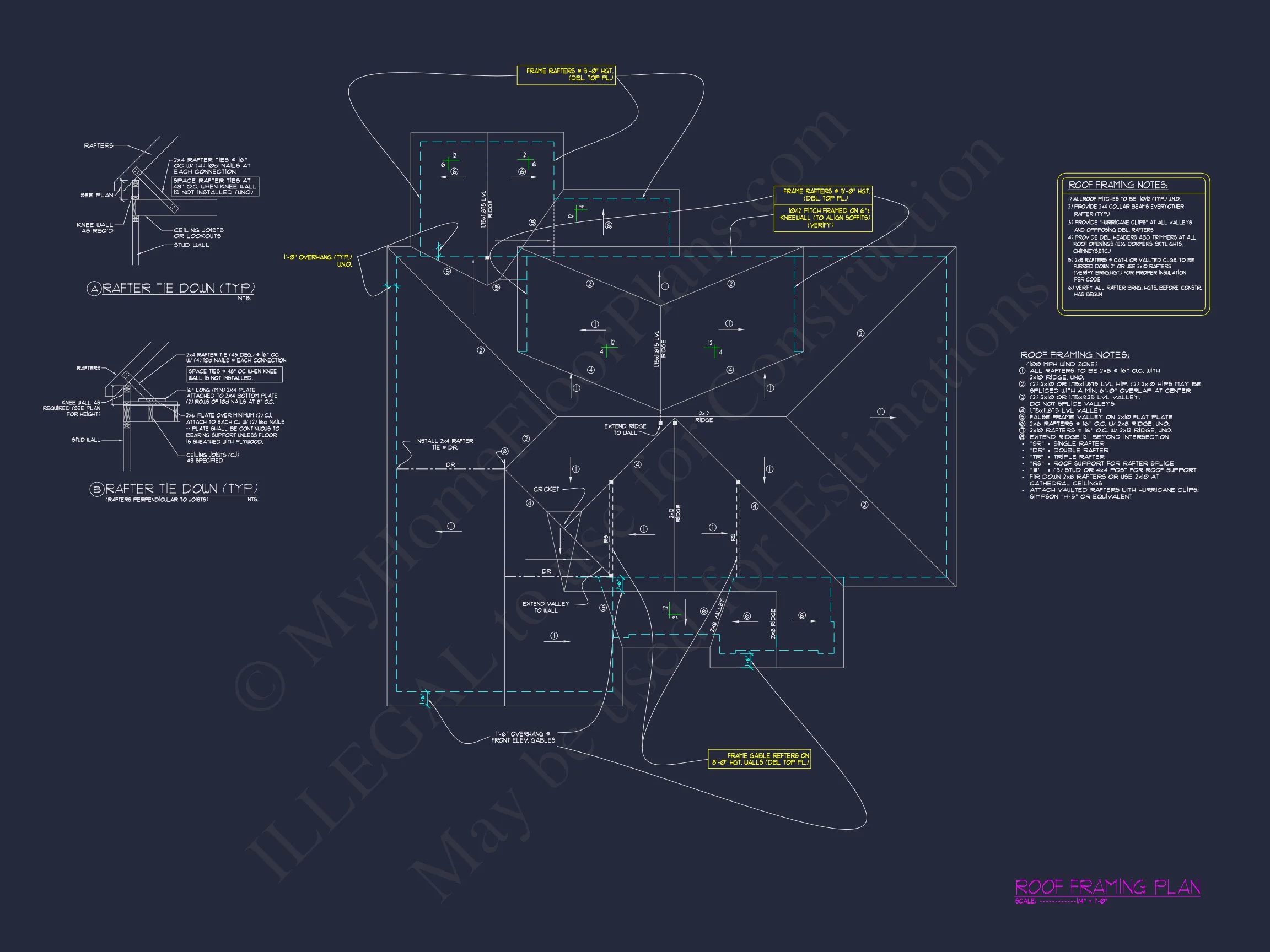 Craftsman house Floor Plan with CAD Designs and Blueprints