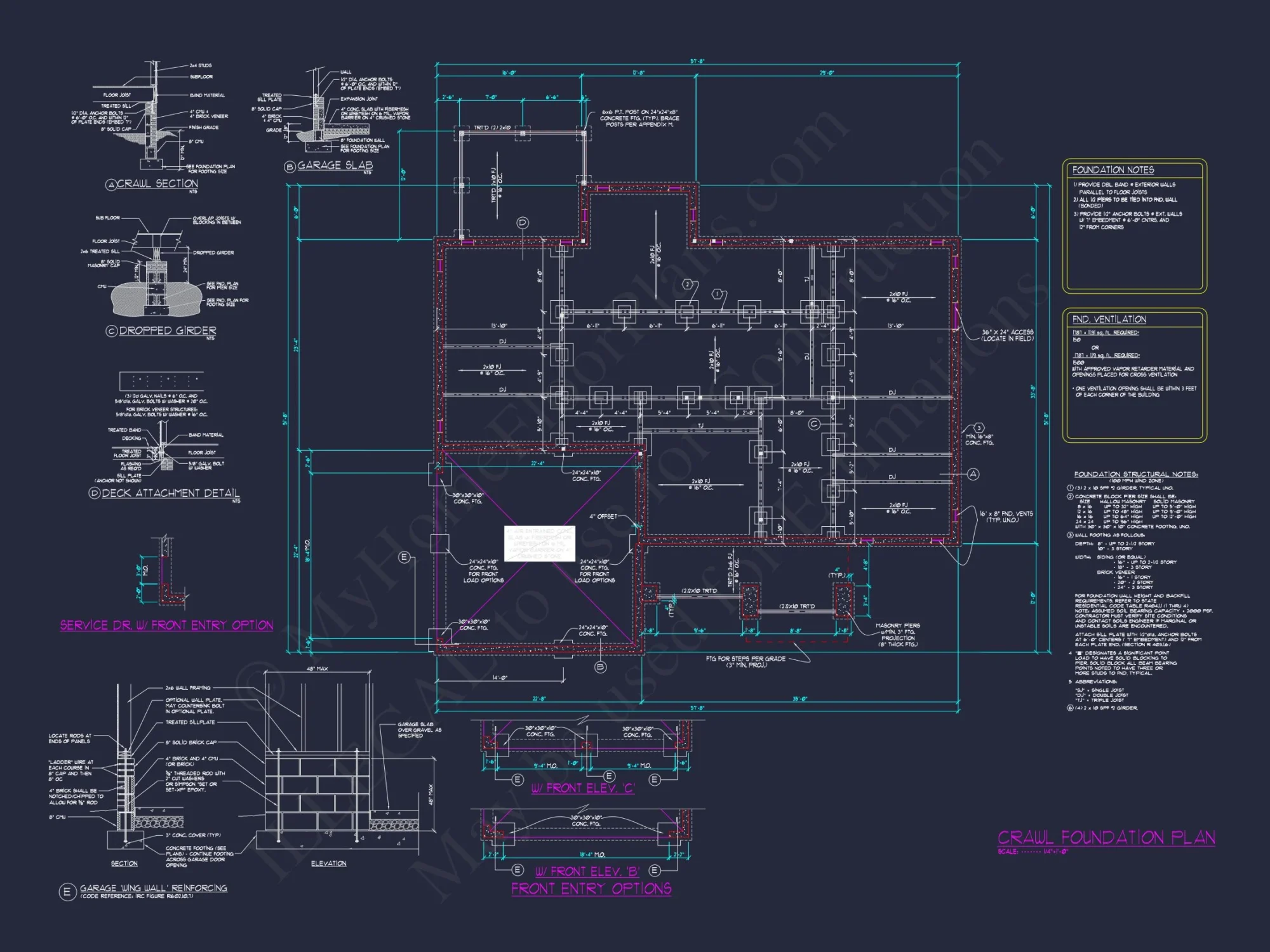 Craftsman house Floor Plan with CAD Designs and Blueprints