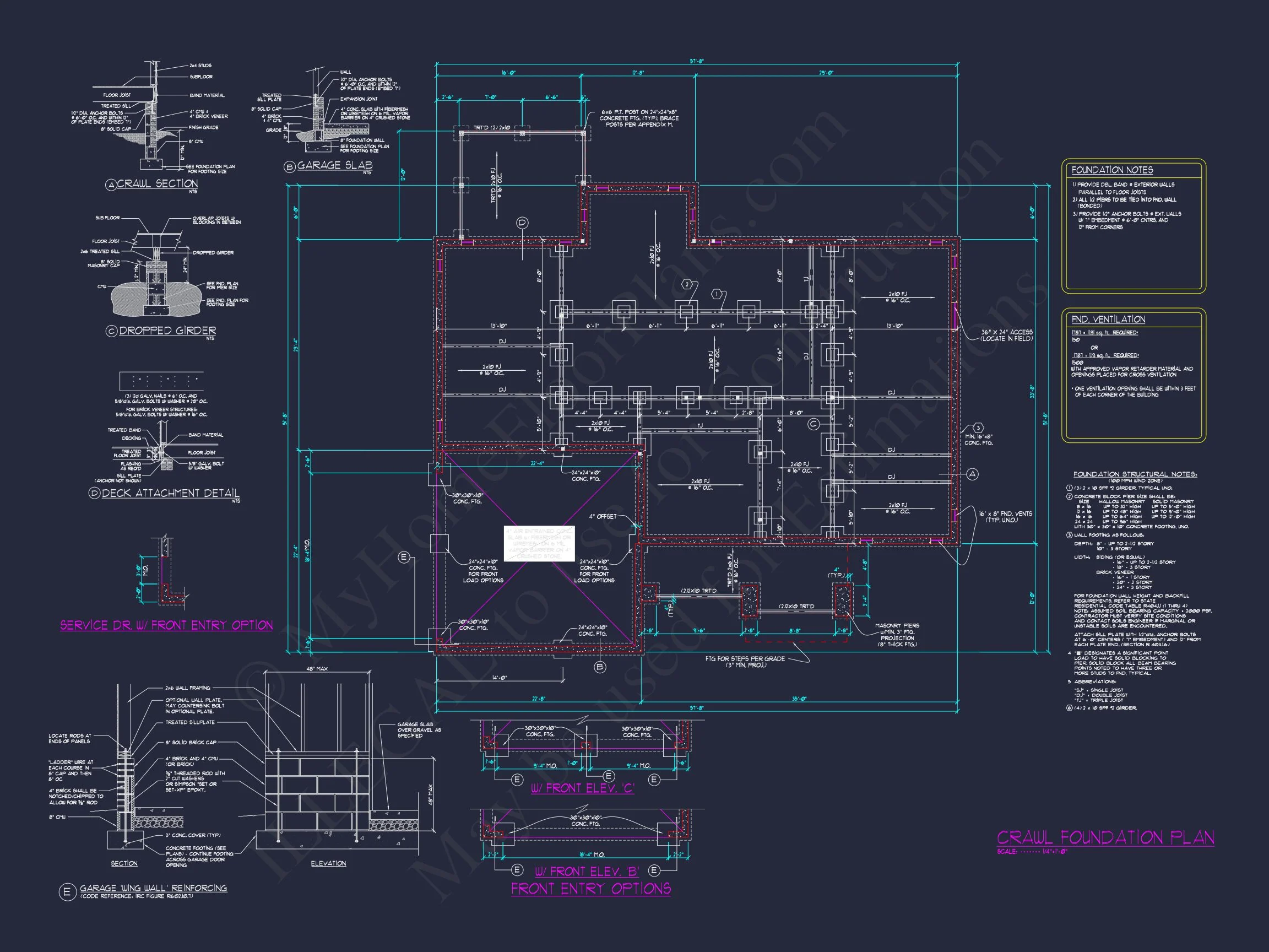 Craftsman house Floor Plan with CAD Designs and Blueprints