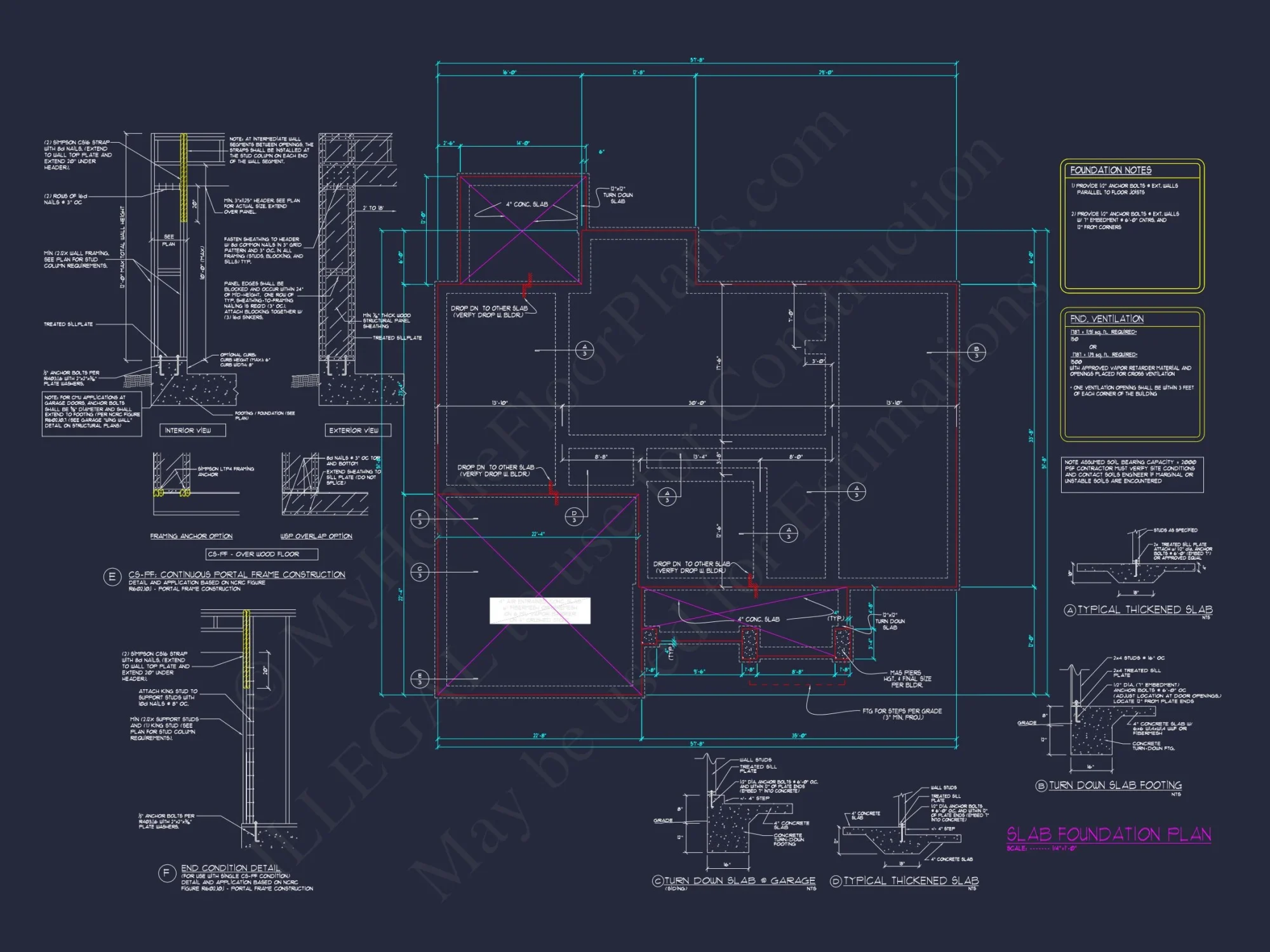 Craftsman house Floor Plan with CAD Designs and Blueprints