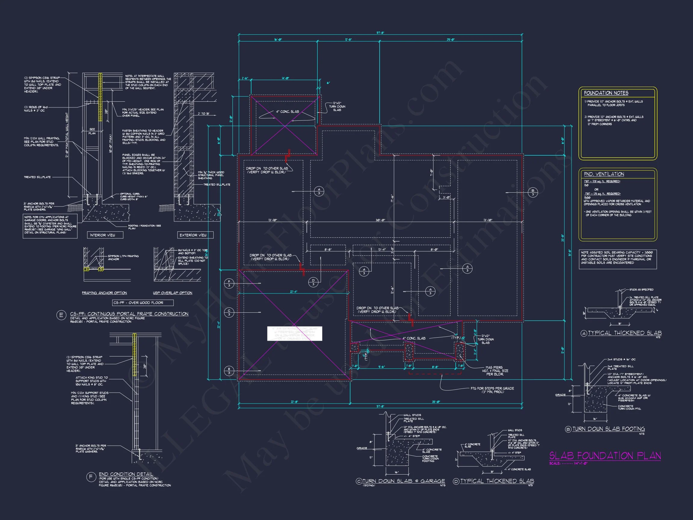 Craftsman house Floor Plan with CAD Designs and Blueprints