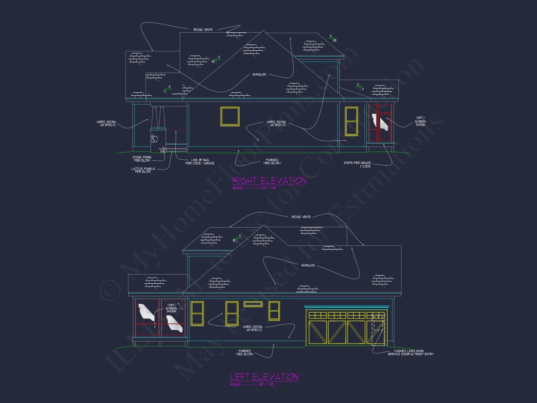 Craftsman house Floor Plan with CAD Designs and Blueprints