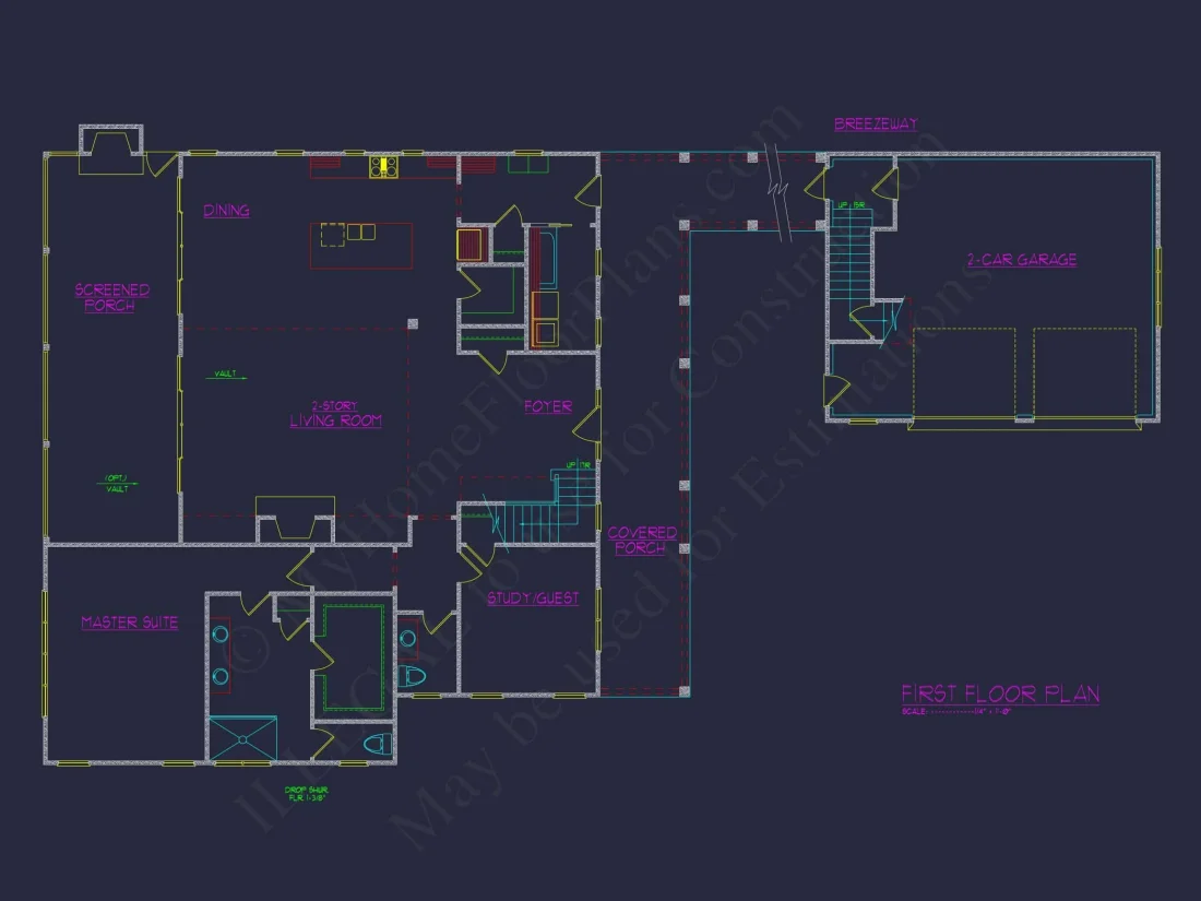 Craftsman house Plan with CAD Architectural Designs