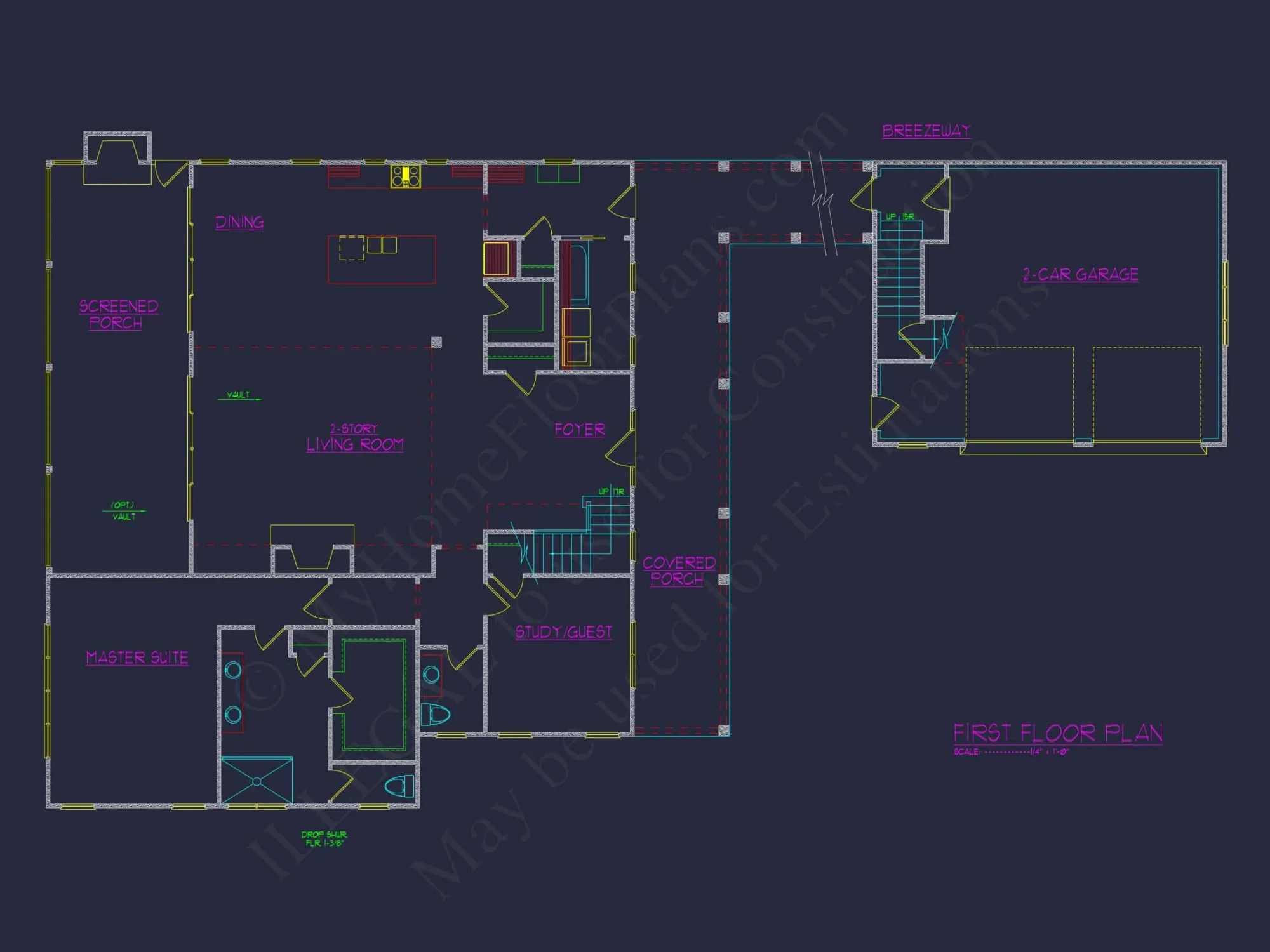 Craftsman house Plan with CAD Architectural Designs