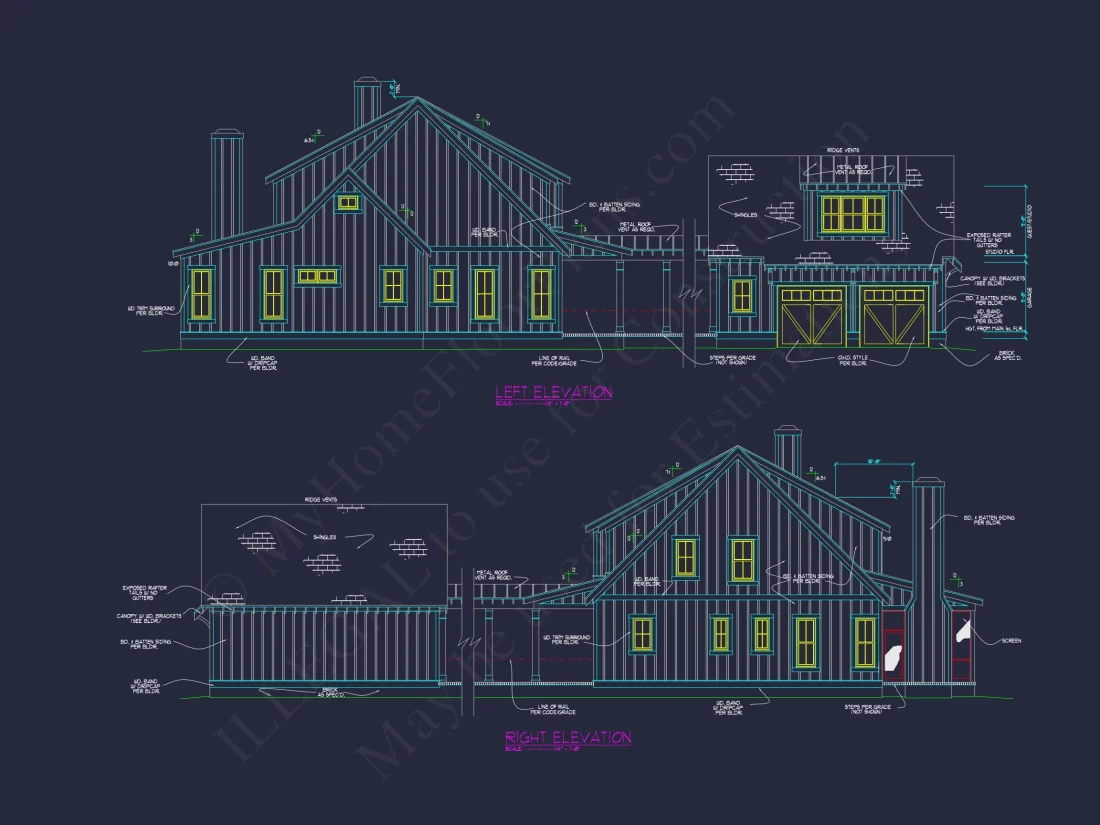 Craftsman house Plan with CAD Architectural Designs