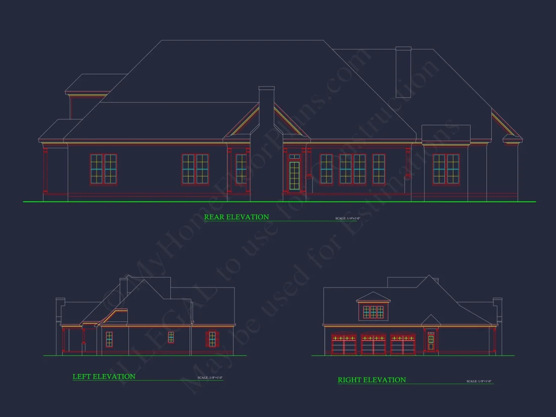 Spacious 2-Story house Plan with 3 Bedrooms and 3-Car Garage