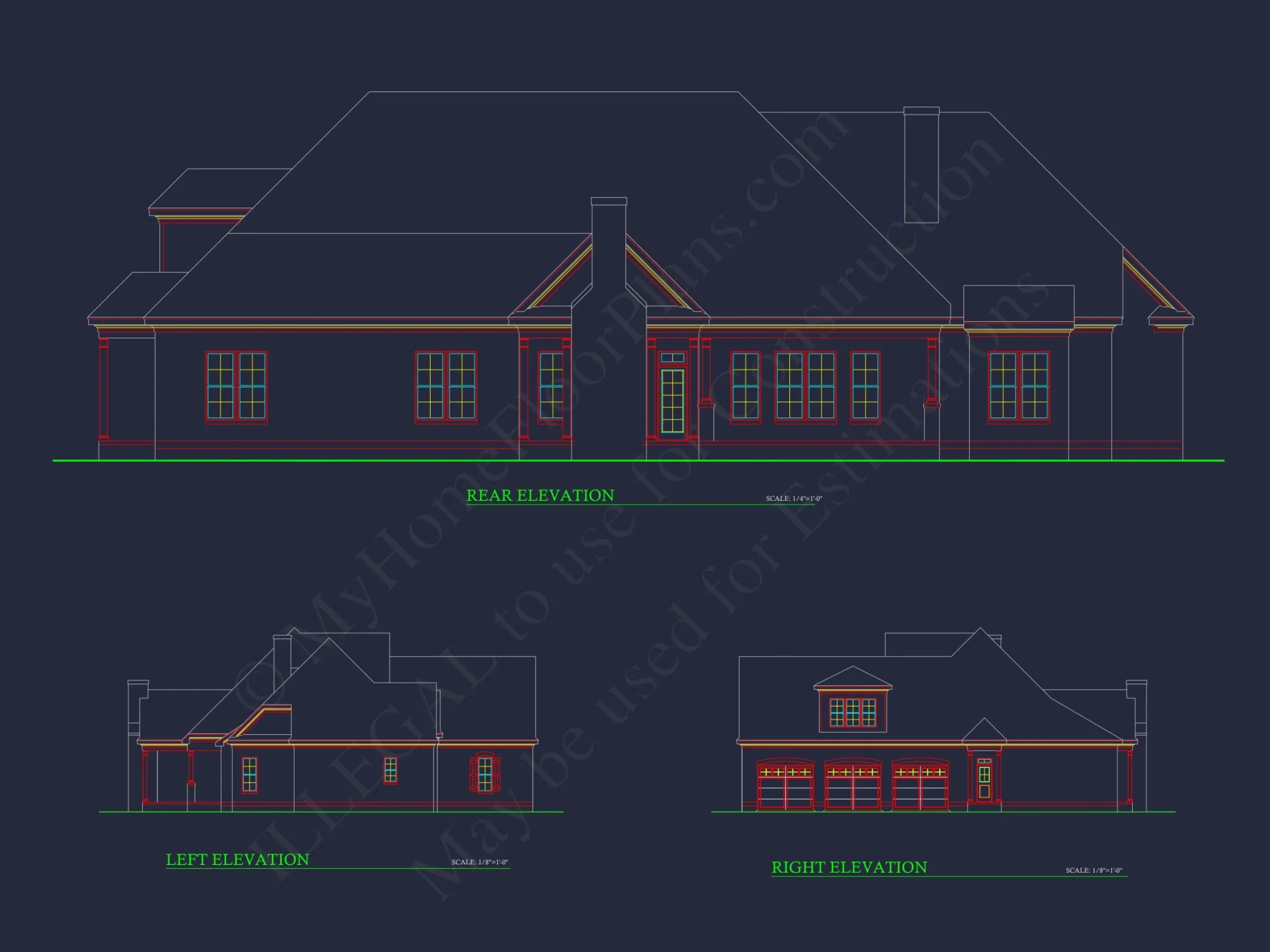 Spacious 2-Story house Plan with 3 Bedrooms and 3-Car Garage