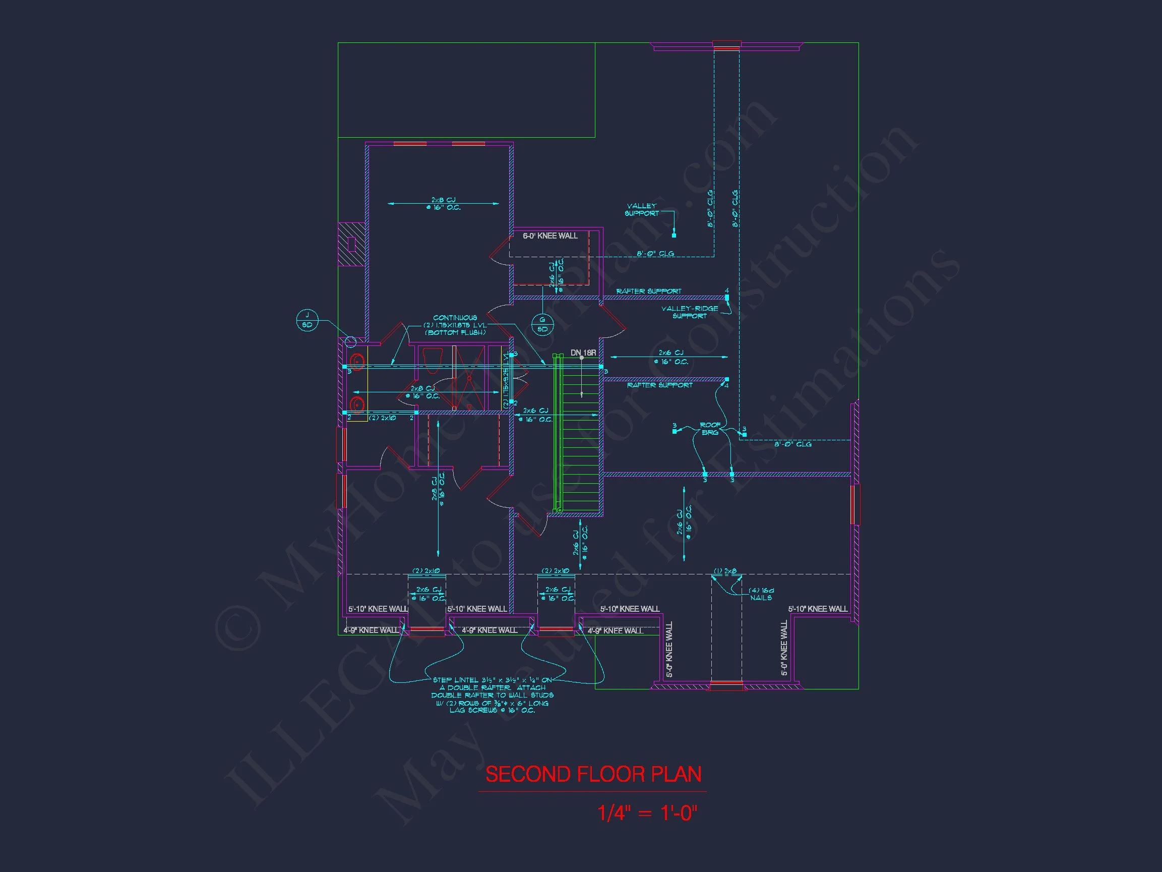15-1833 HOUSE PLAN - 4-Bed, 3-Bath 2-Story House Plan: CAD Blueprint & Floor Plan 9 4-Bed, 3-Bath 2-Story house Plan: CAD Blueprint & Floor Plan