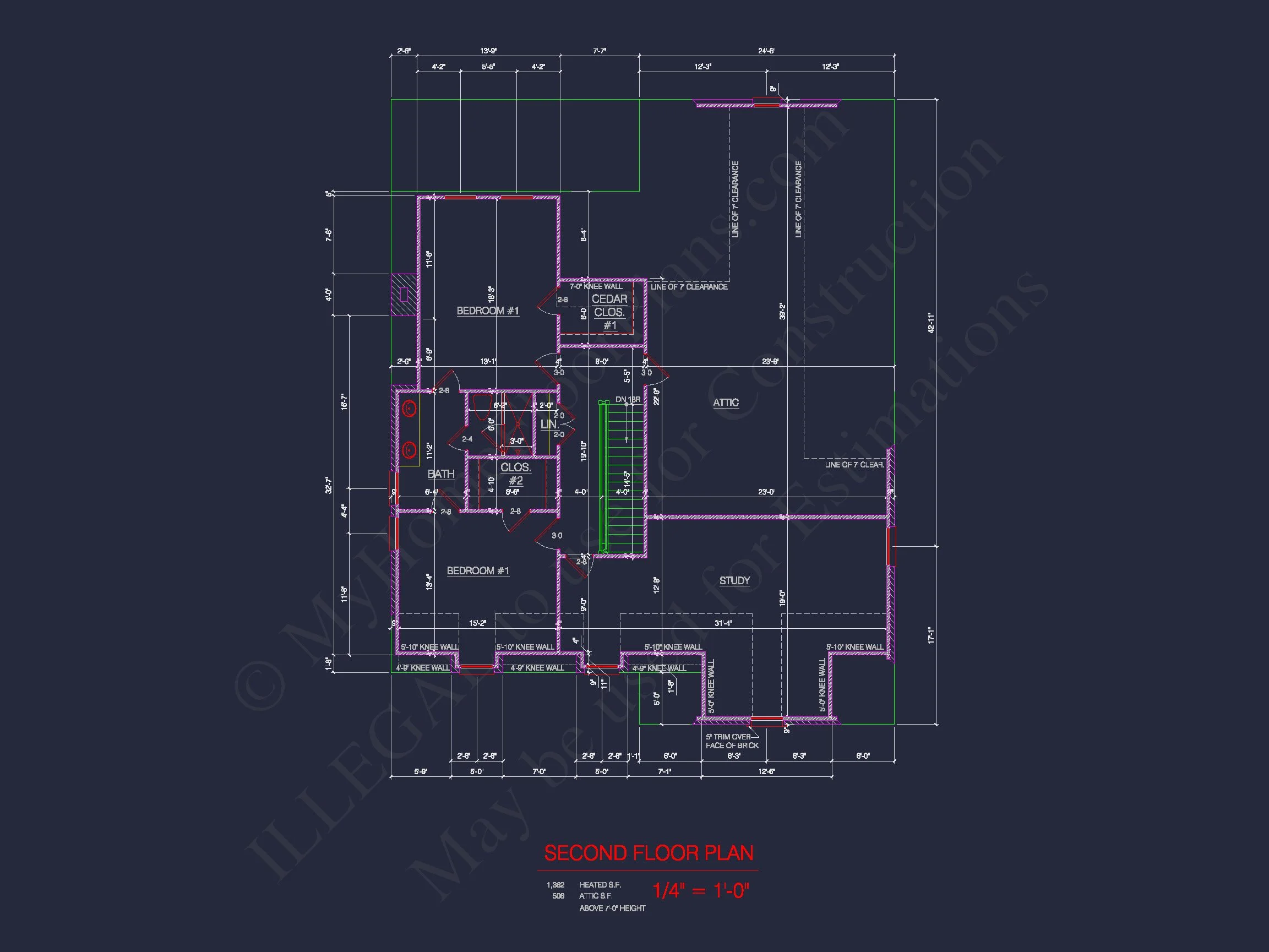 15-1833 HOUSE PLAN - 4-Bed, 3-Bath 2-Story House Plan: CAD Blueprint & Floor Plan 5 4-Bed, 3-Bath 2-Story house Plan: CAD Blueprint & Floor Plan