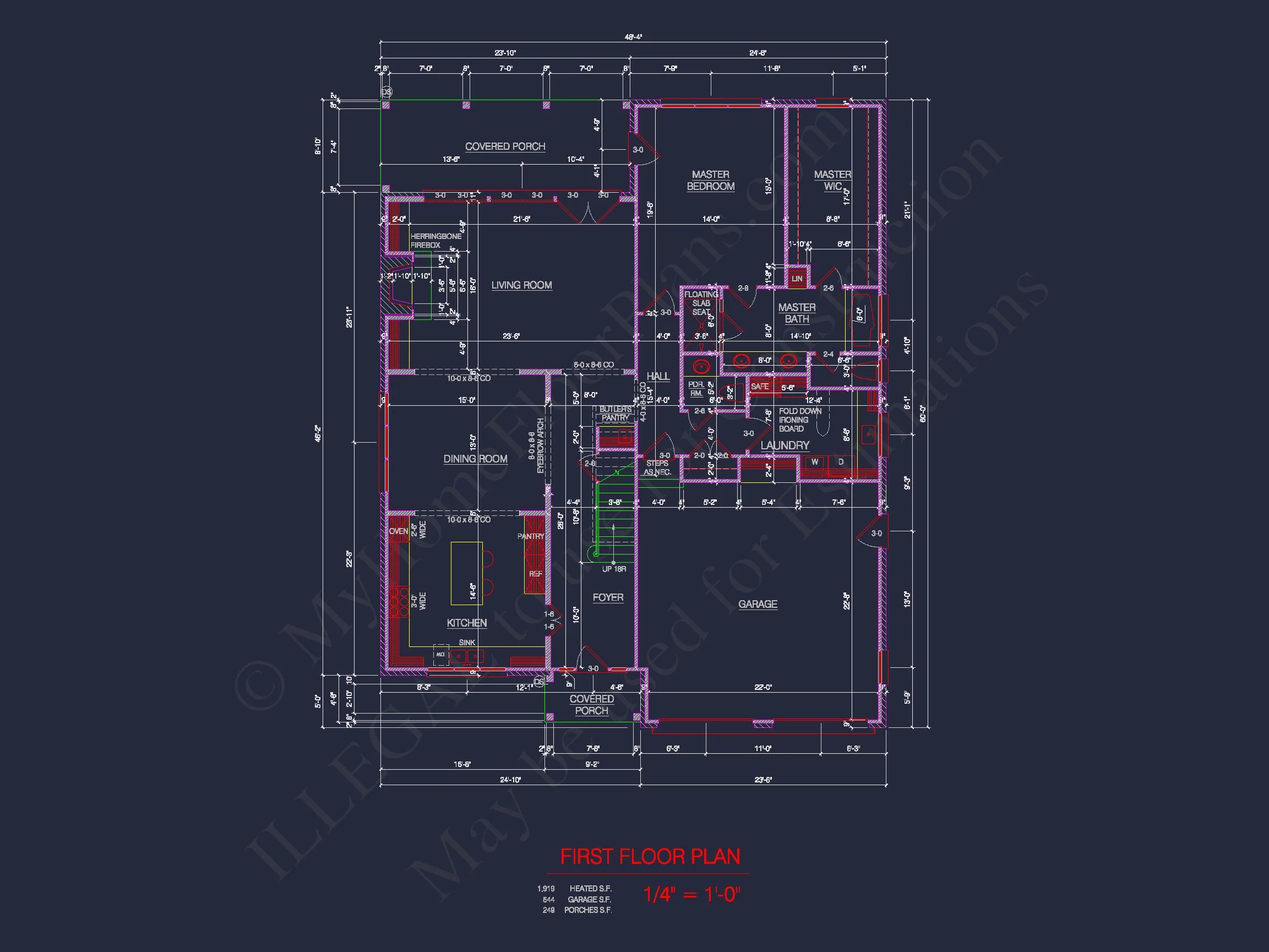 15-1833 HOUSE PLAN - 4-Bed, 3-Bath 2-Story House Plan: CAD Blueprint & Floor Plan 4 4-Bed, 3-Bath 2-Story house Plan: CAD Blueprint & Floor Plan