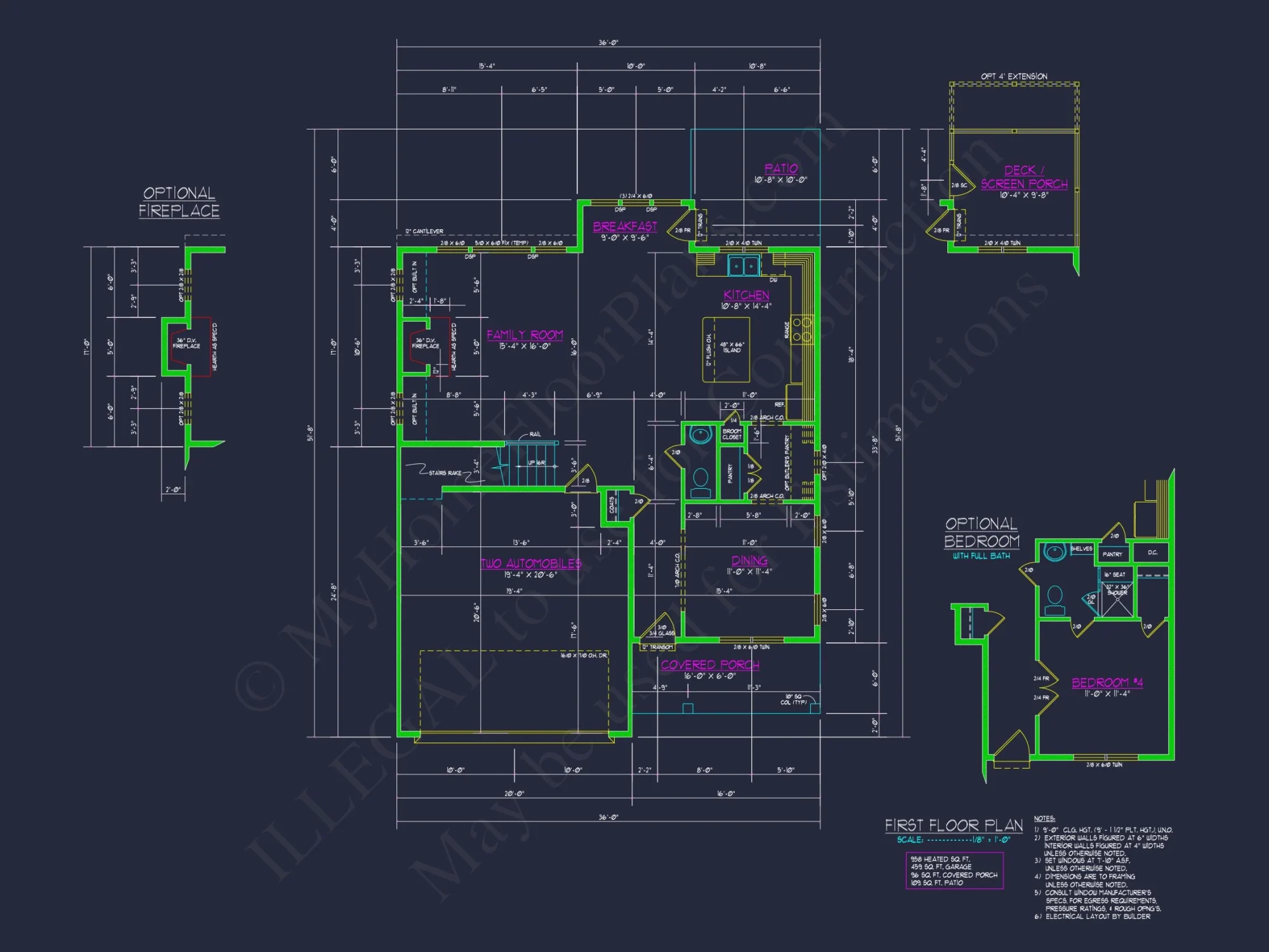 Spacious 2-Story house Floor Plan with CAD Designs