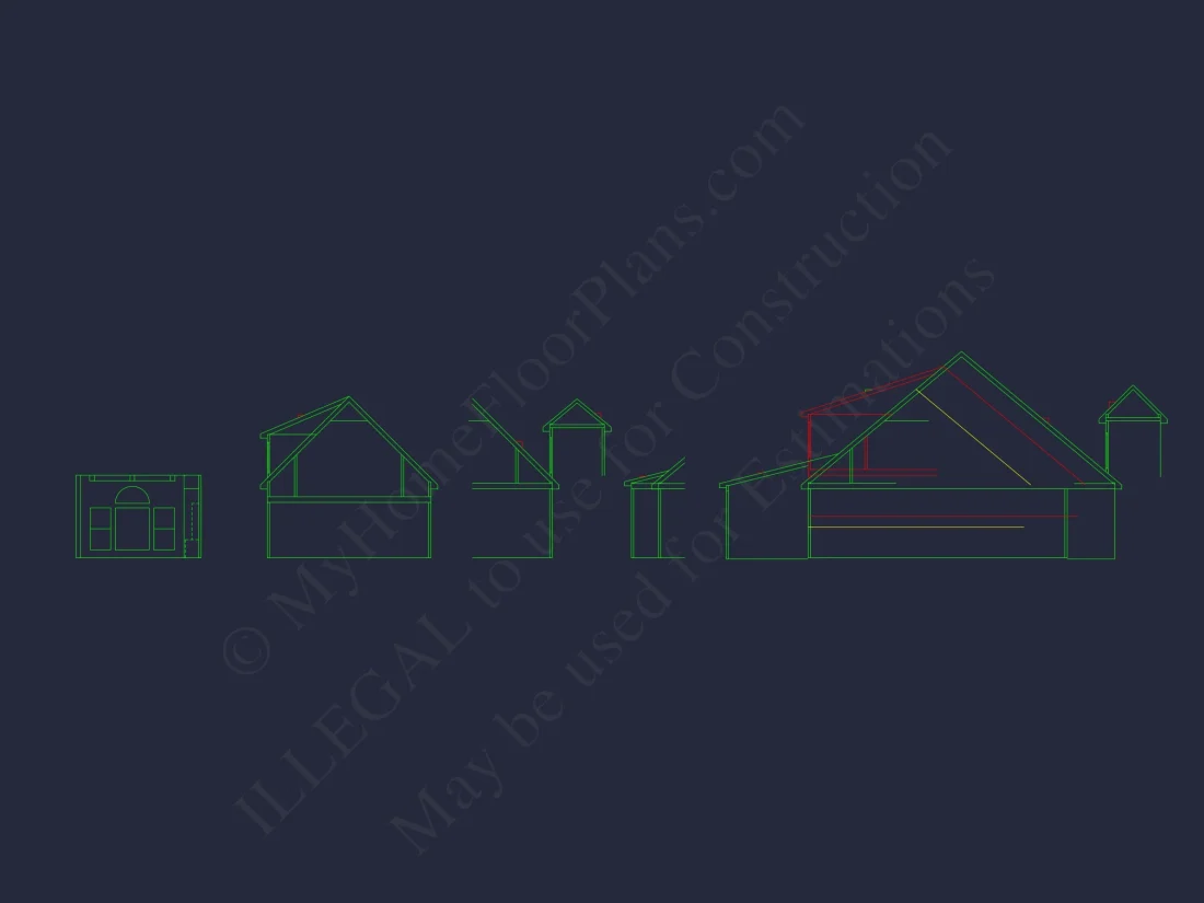 Modern house Blueprint with 1.5 Floors and CAD Designs