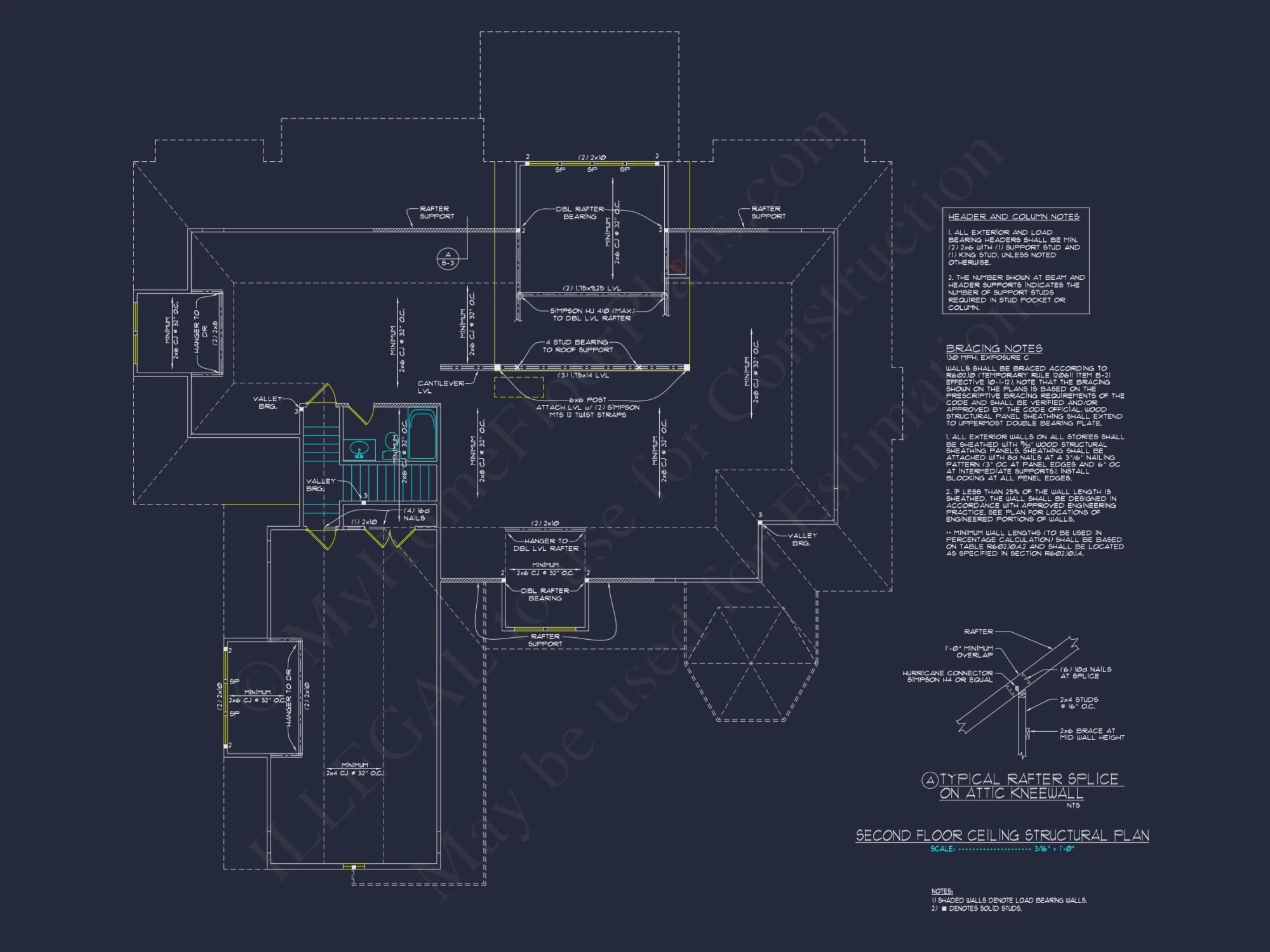 Modern house Blueprint with 1.5 Floors and CAD Designs
