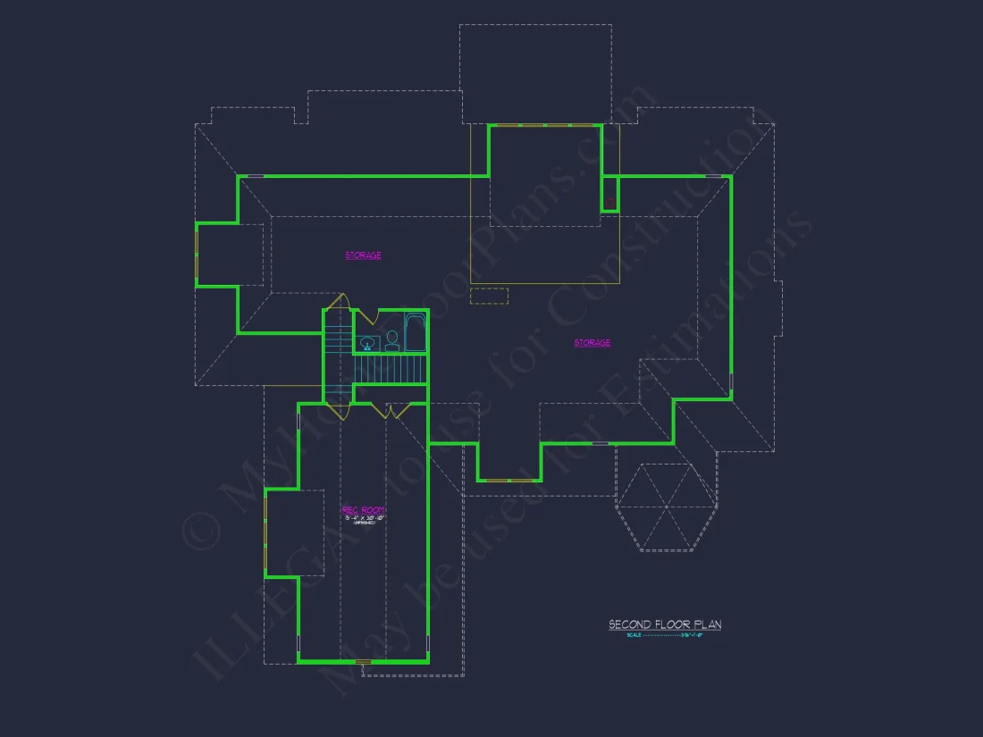 Modern house Blueprint with 1.5 Floors and CAD Designs