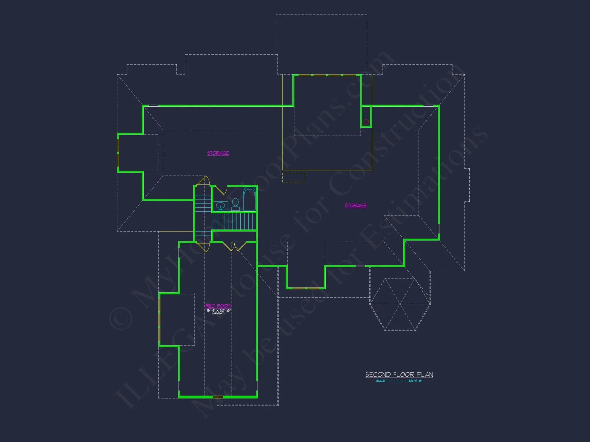 Modern house Blueprint with 1.5 Floors and CAD Designs
