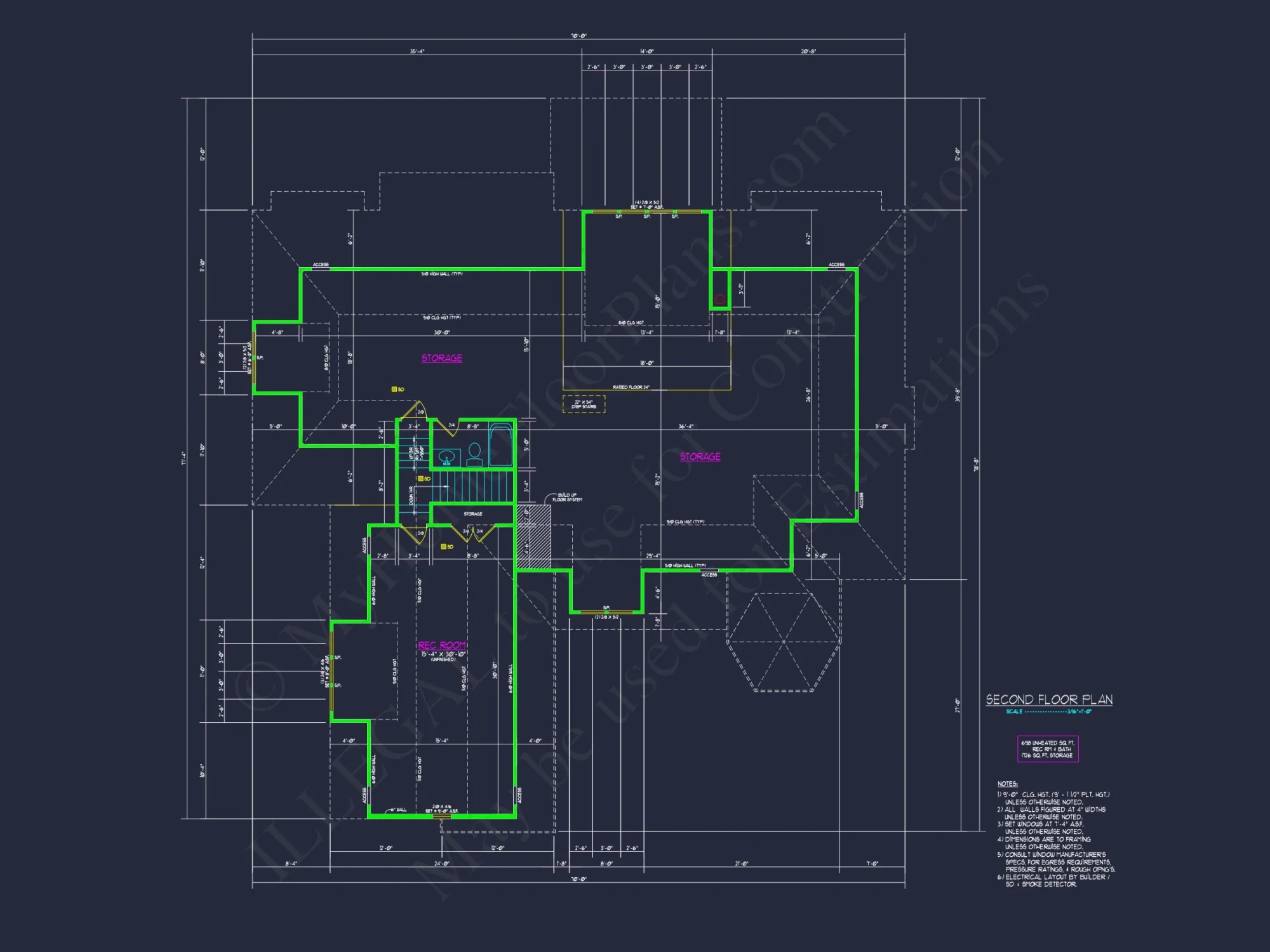 Modern house Blueprint with 1.5 Floors and CAD Designs