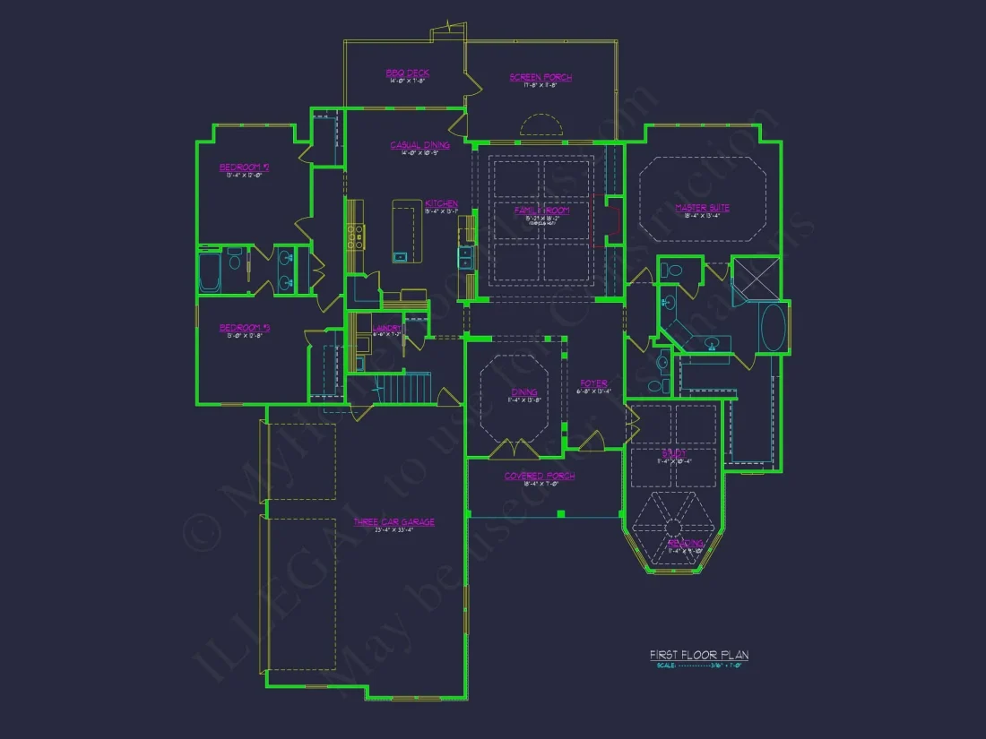 Modern house Blueprint with 1.5 Floors and CAD Designs
