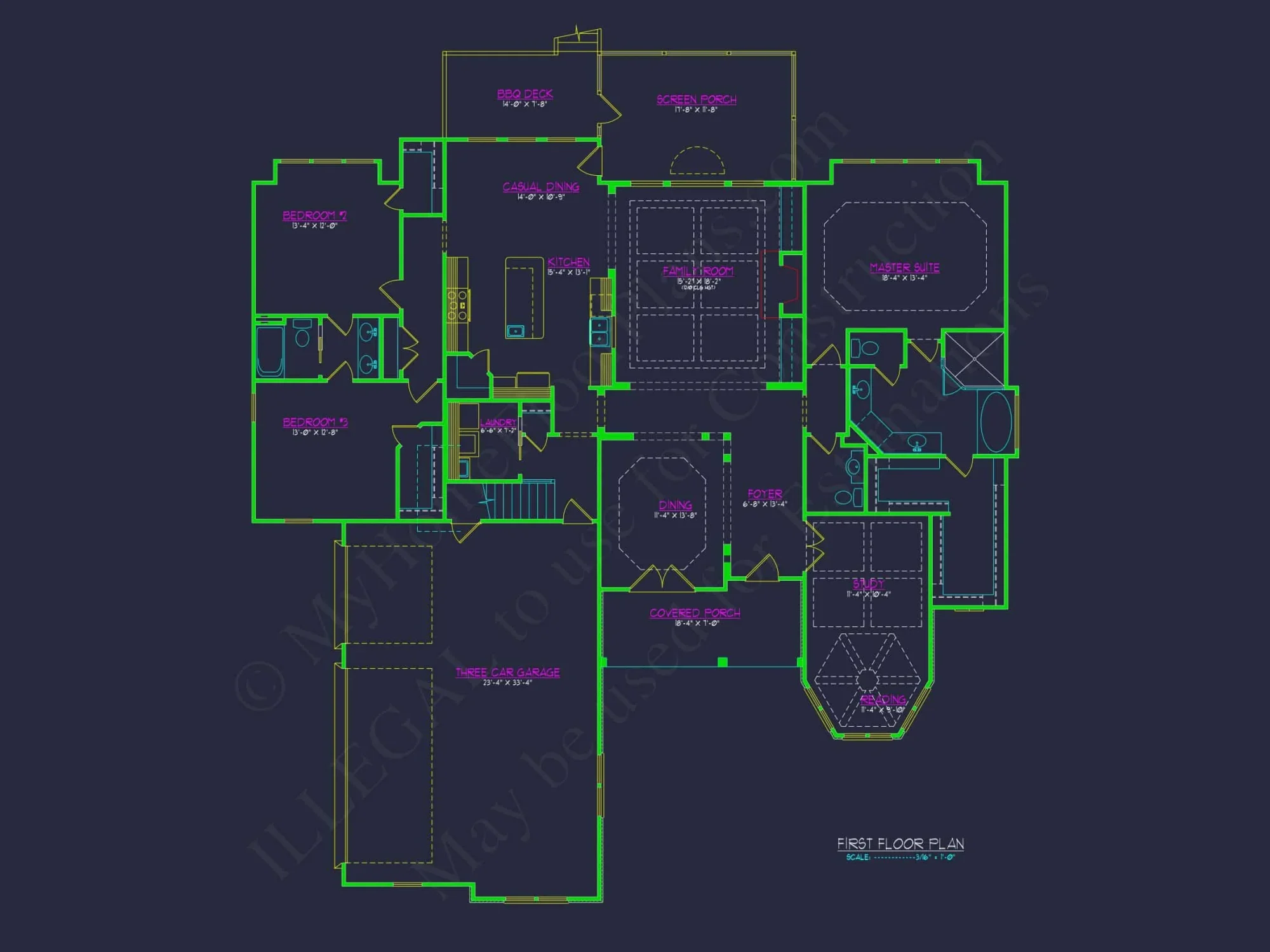 Modern house Blueprint with 1.5 Floors and CAD Designs