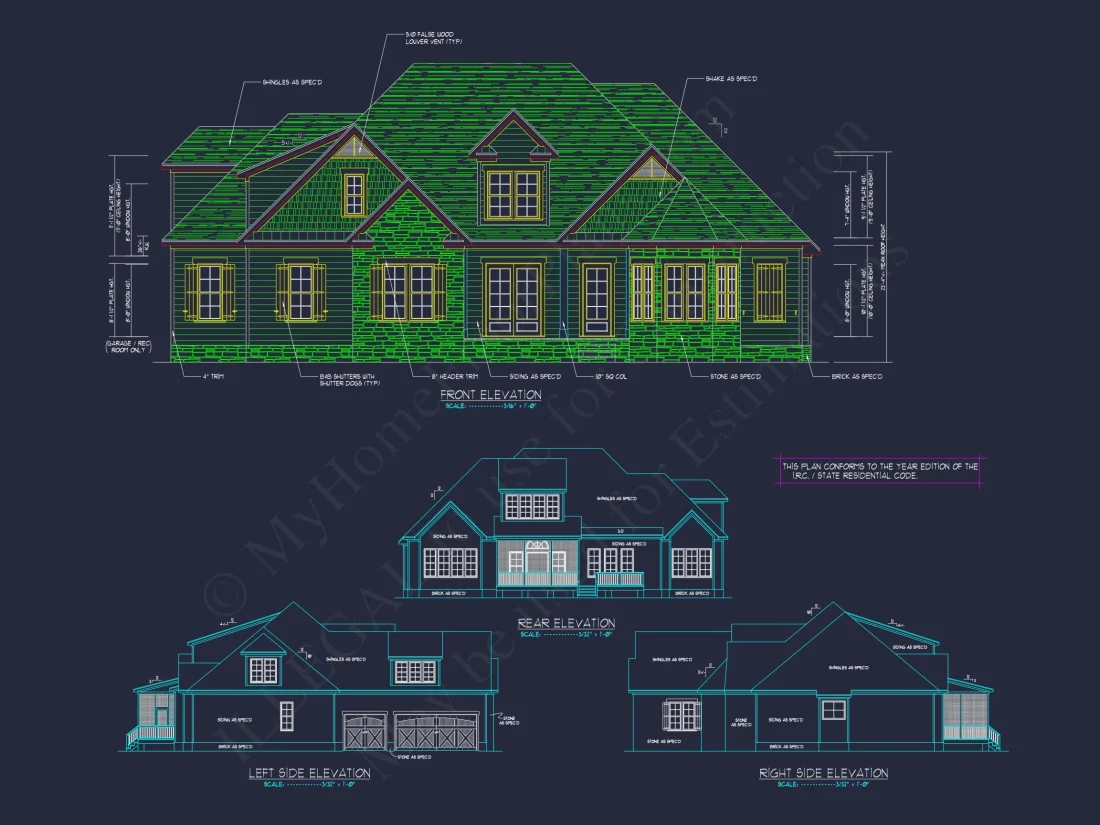 Modern house Blueprint with 1.5 Floors and CAD Designs