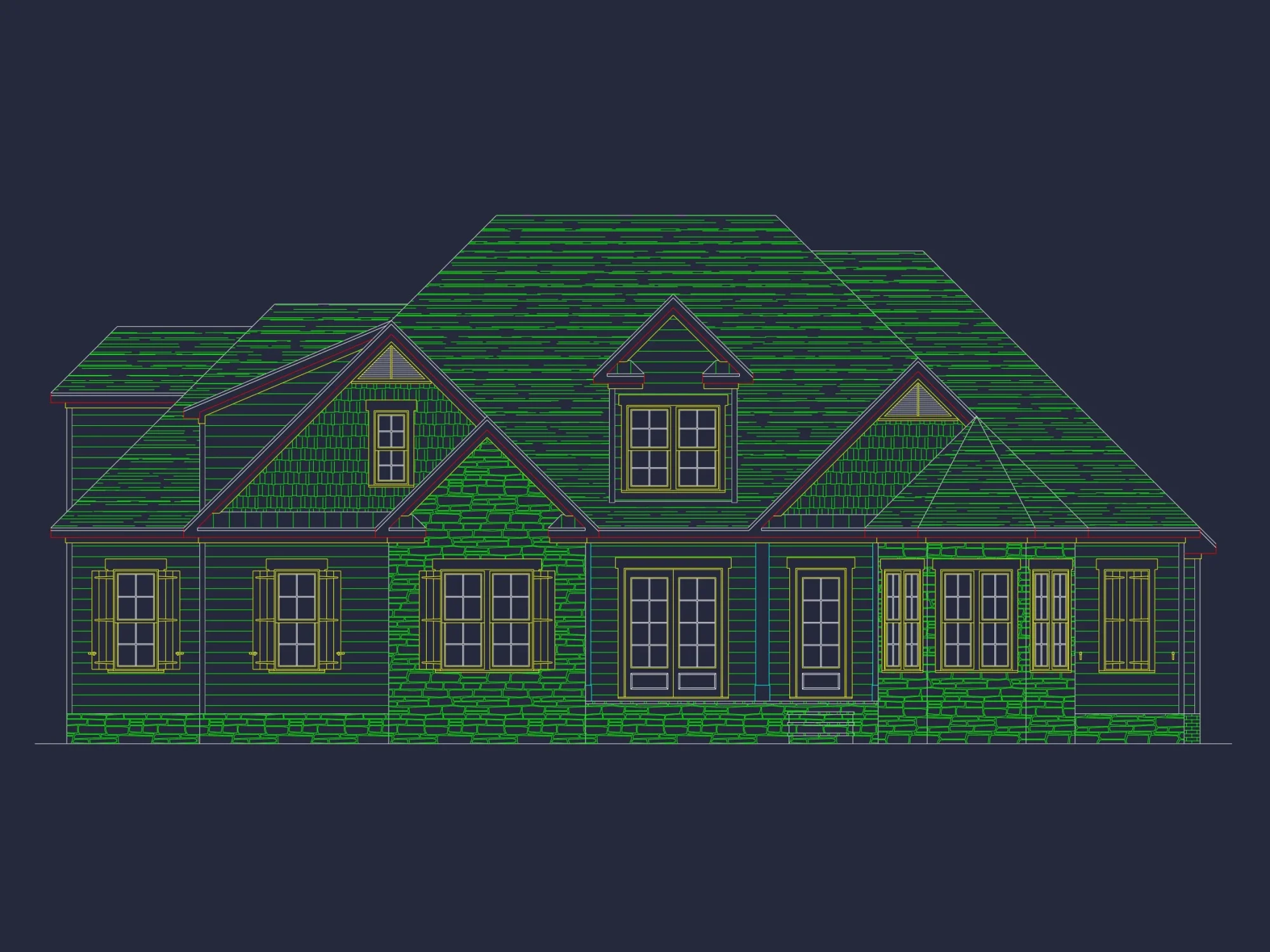 Modern house Blueprint with 1.5 Floors and CAD Designs