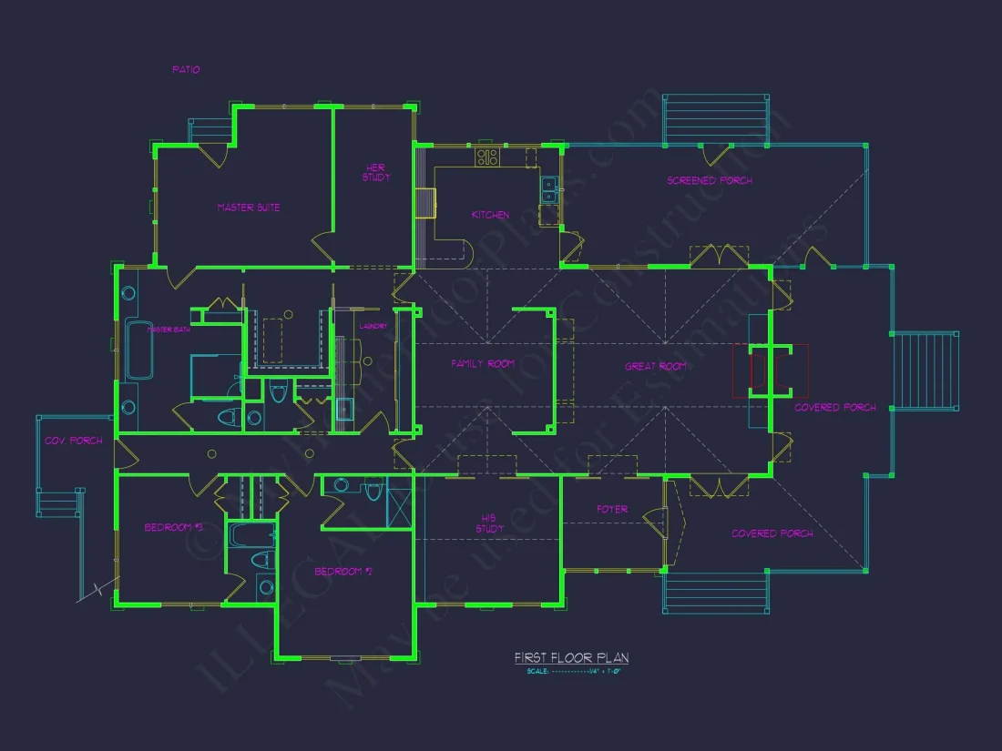 Spacious Craftsman house Plan with CAD Floor Designs